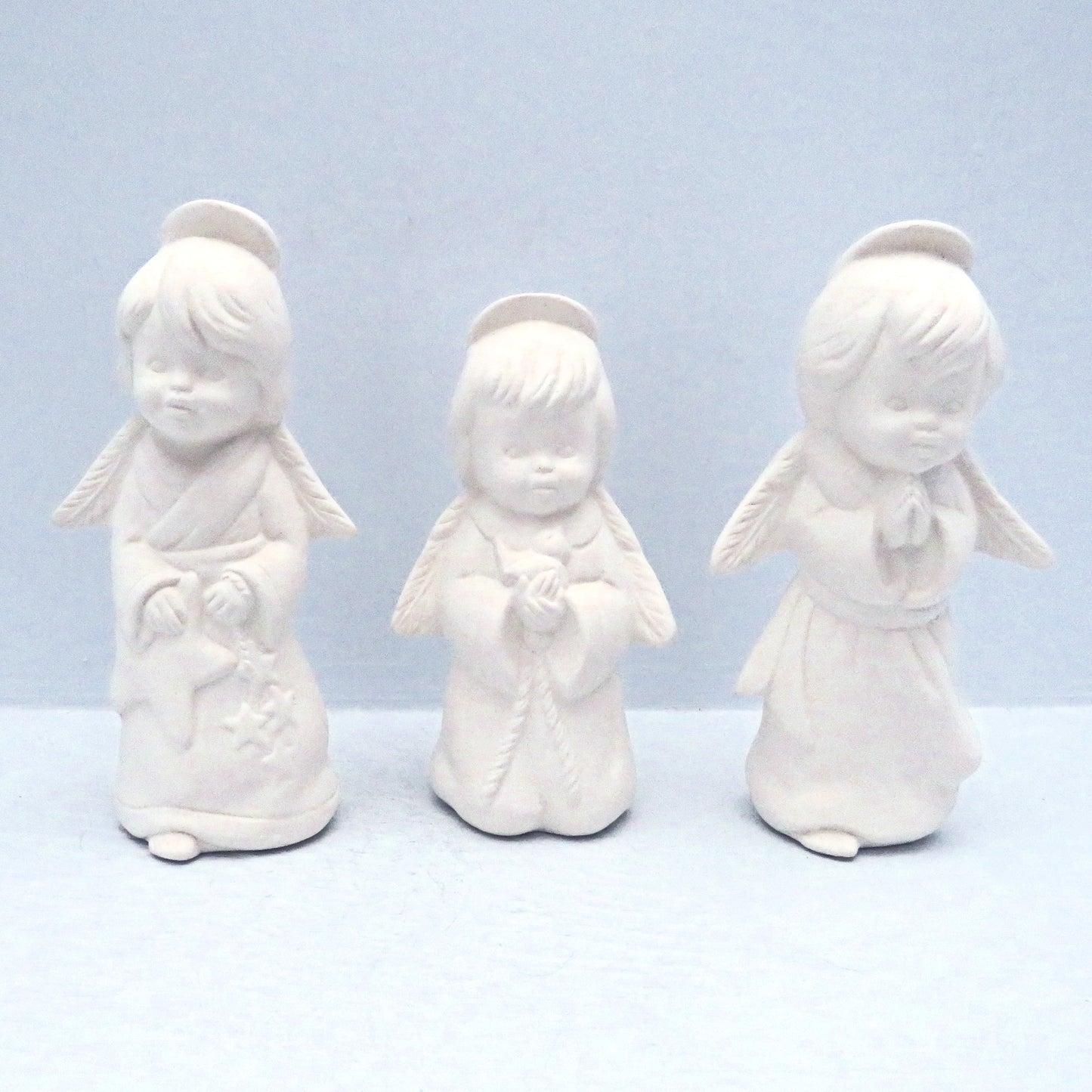 Handmade Unpainted Ceramic Angel Figurines, Ready to Paint Ceramic Statues, Angel Lover Decor, Angel Gift, Paintable Ceramics For Family Fun
