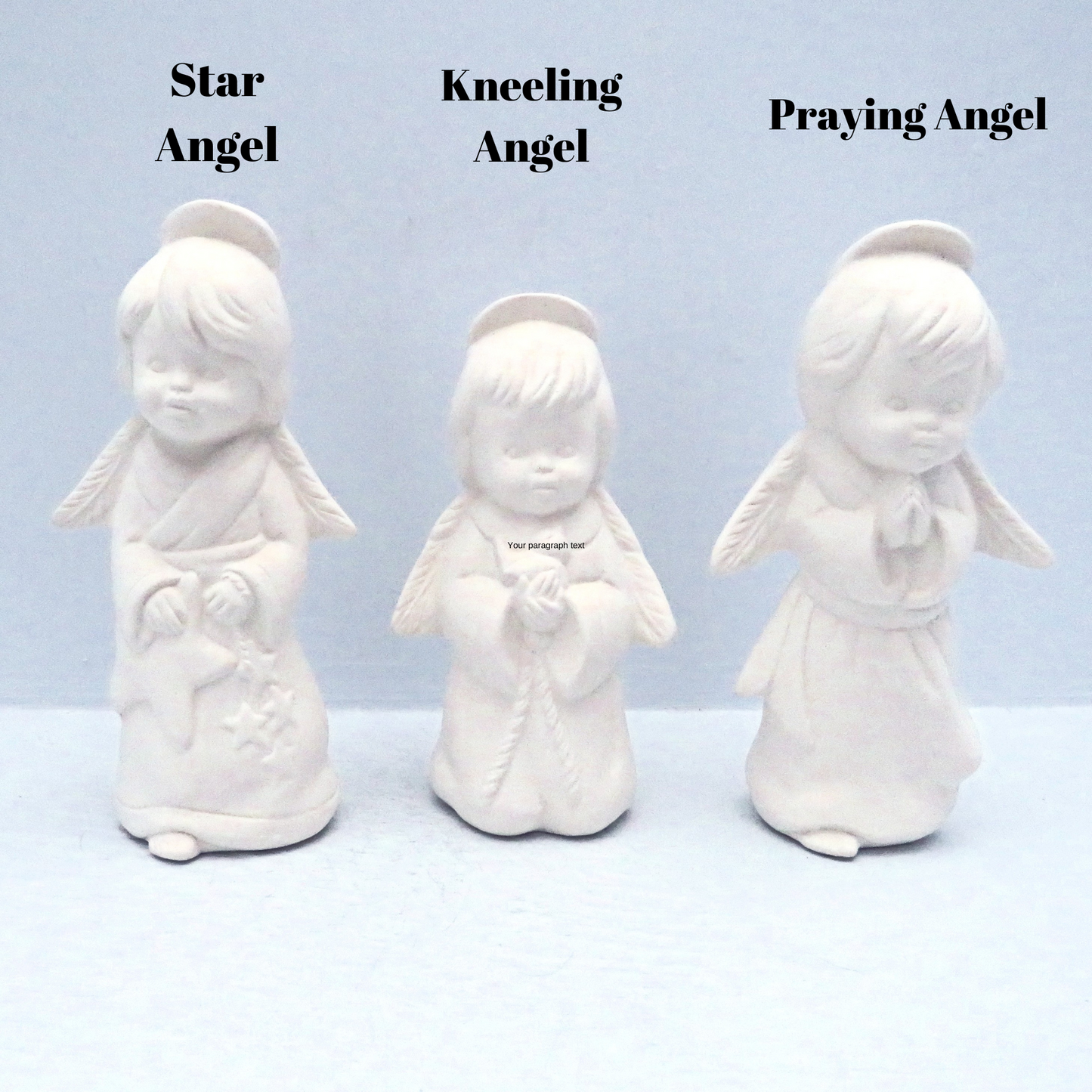 Handmade Unpainted Ceramic Angel Figurines, Ready to Paint Ceramic Statues, Angel Lover Decor, Angel Gift, Paintable Ceramics For Family Fun