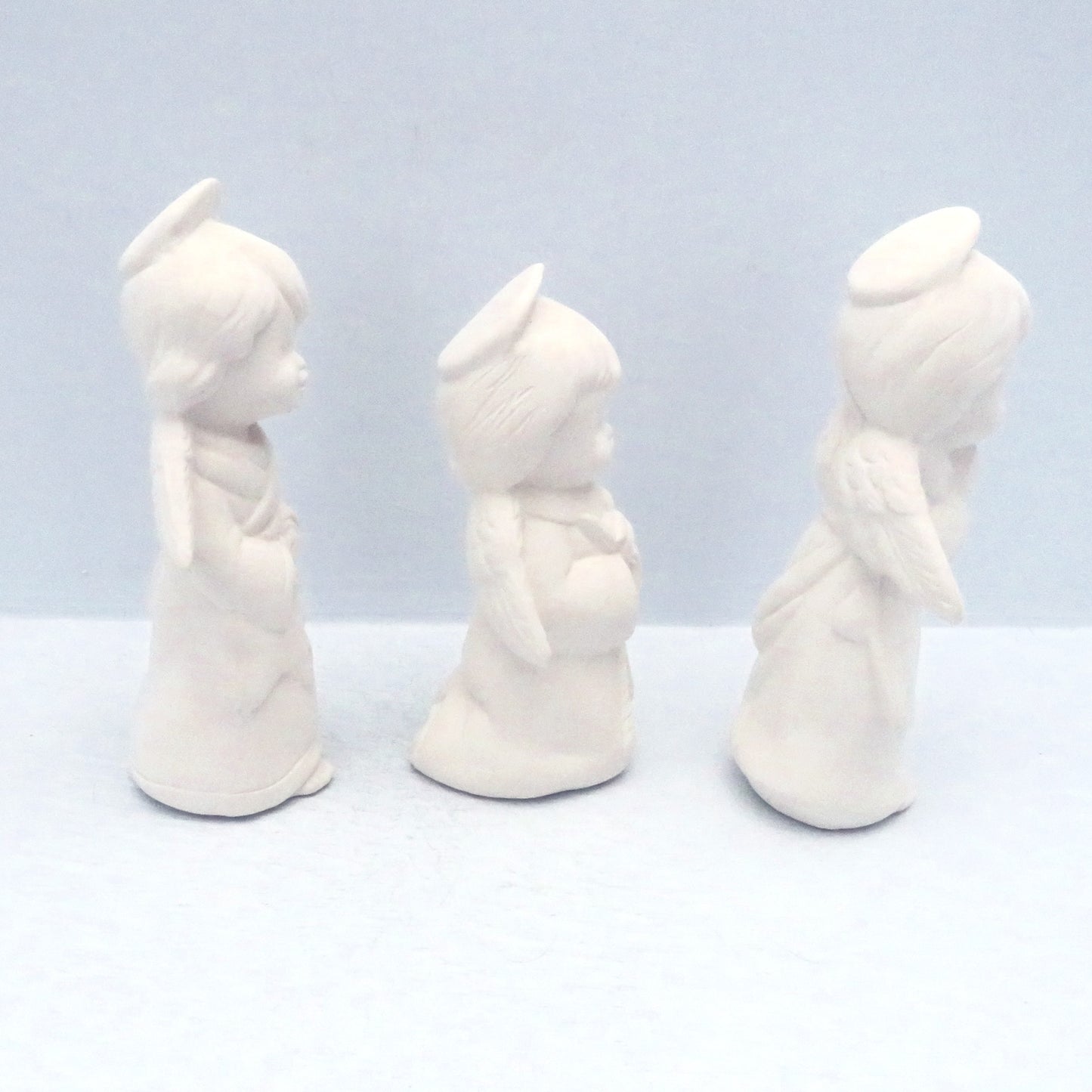 Handmade Unpainted Ceramic Angel Figurines, Ready to Paint Ceramic Statues, Angel Lover Decor, Angel Gift, Paintable Ceramics For Family Fun