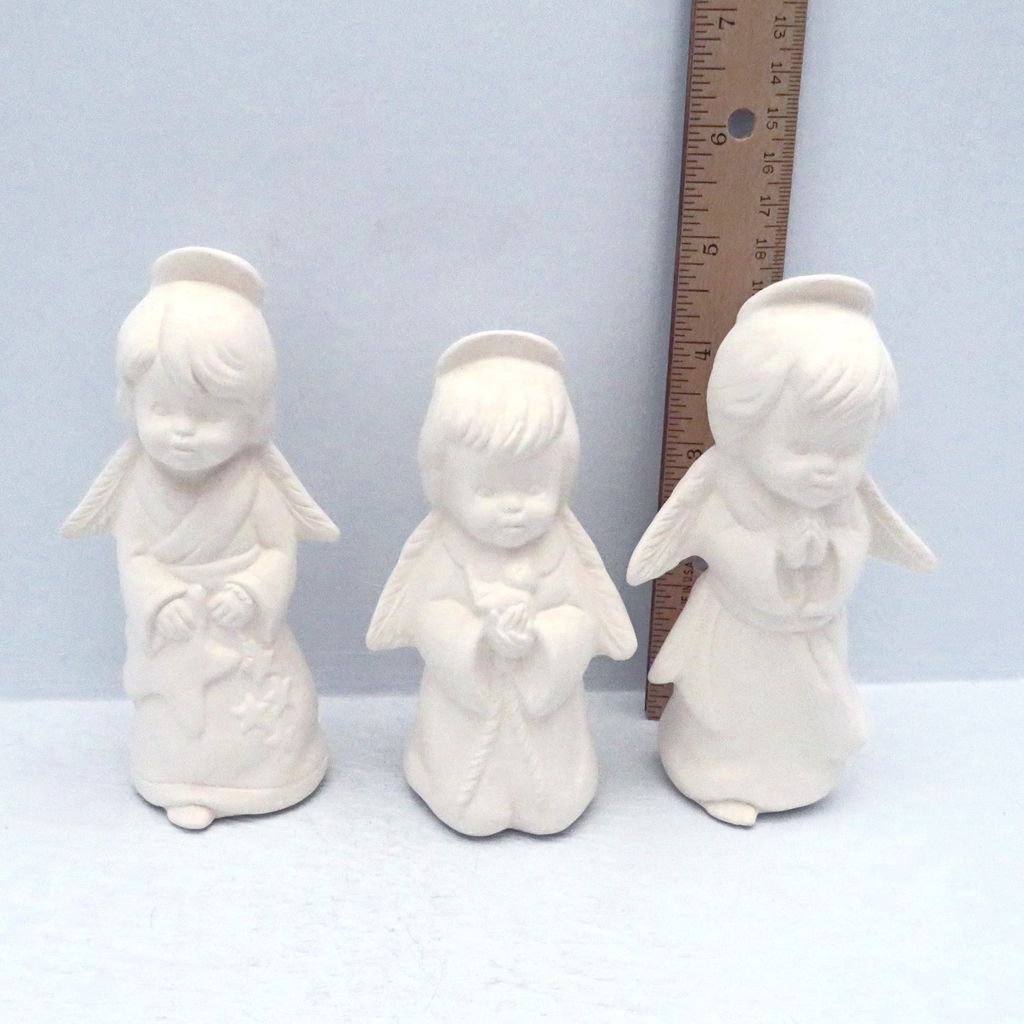 Handmade Unpainted Ceramic Angel Figurines, Ready to Paint Ceramic Statues, Angel Lover Decor, Angel Gift, Paintable Ceramics For Family Fun