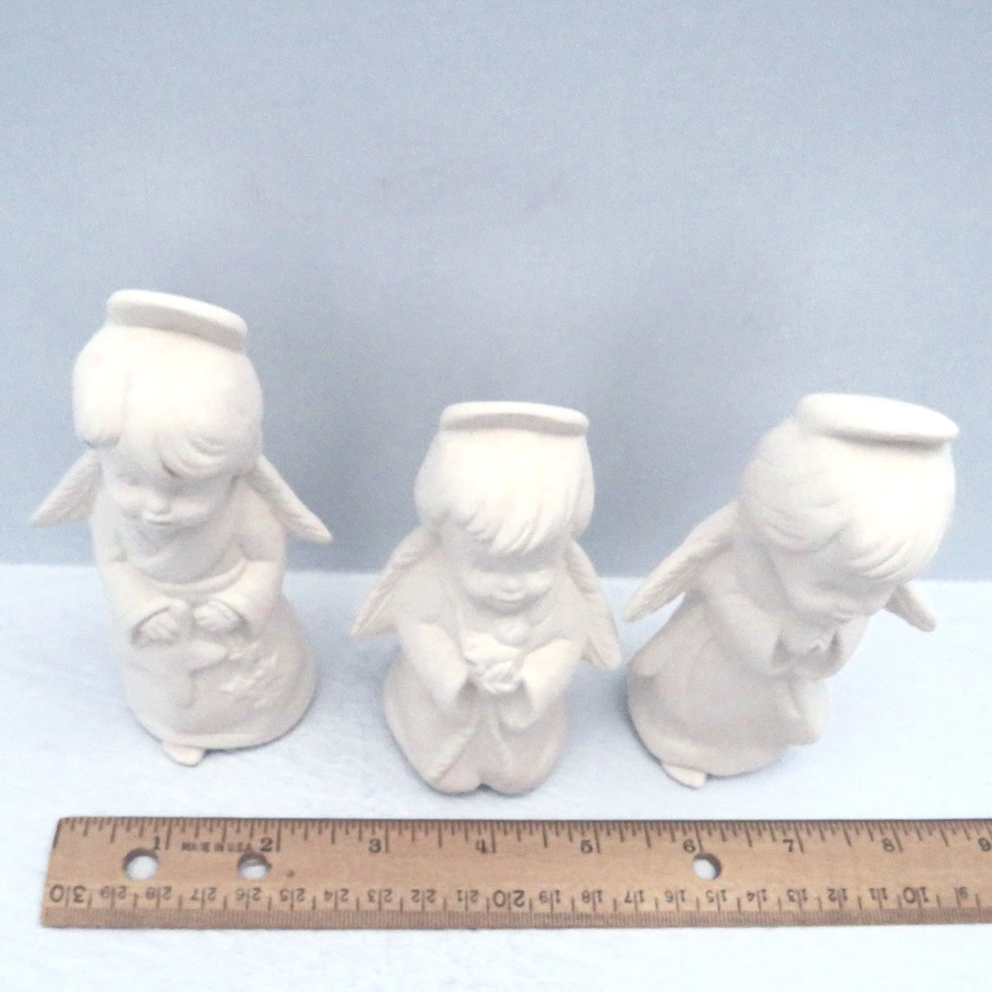 Handmade Unpainted Ceramic Angel Figurines, Ready to Paint Ceramic Statues, Angel Lover Decor, Angel Gift, Paintable Ceramics For Family Fun