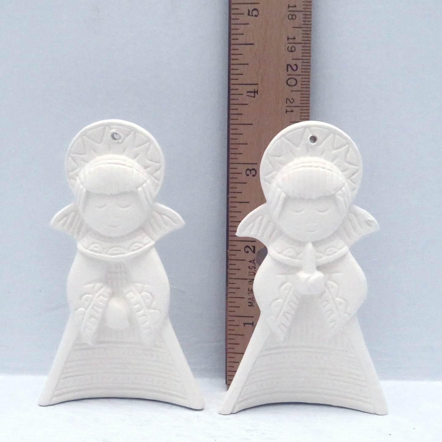 Handmade Unpainted Ceramic Angel Ornament / Angel Pendant / Angel Decorations / Angel Lover Gift / Christmas Tree Ornament / Ready to Paint
