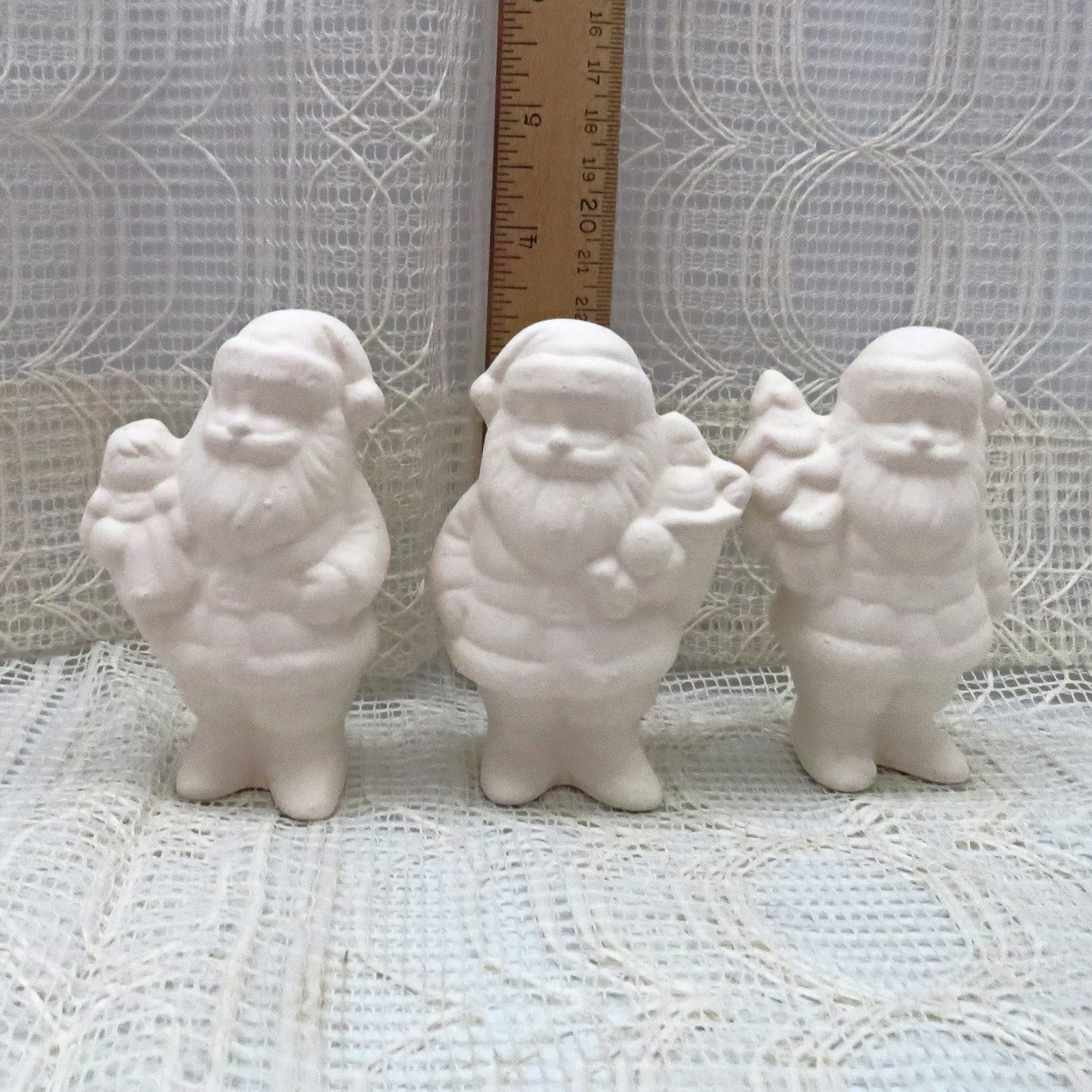 Ready To Paint Ceramic Santa Figurines, Small Santa Statues, Unpainted Bisque Santa Figures, Ceramics to Paint, Paint It Yourself