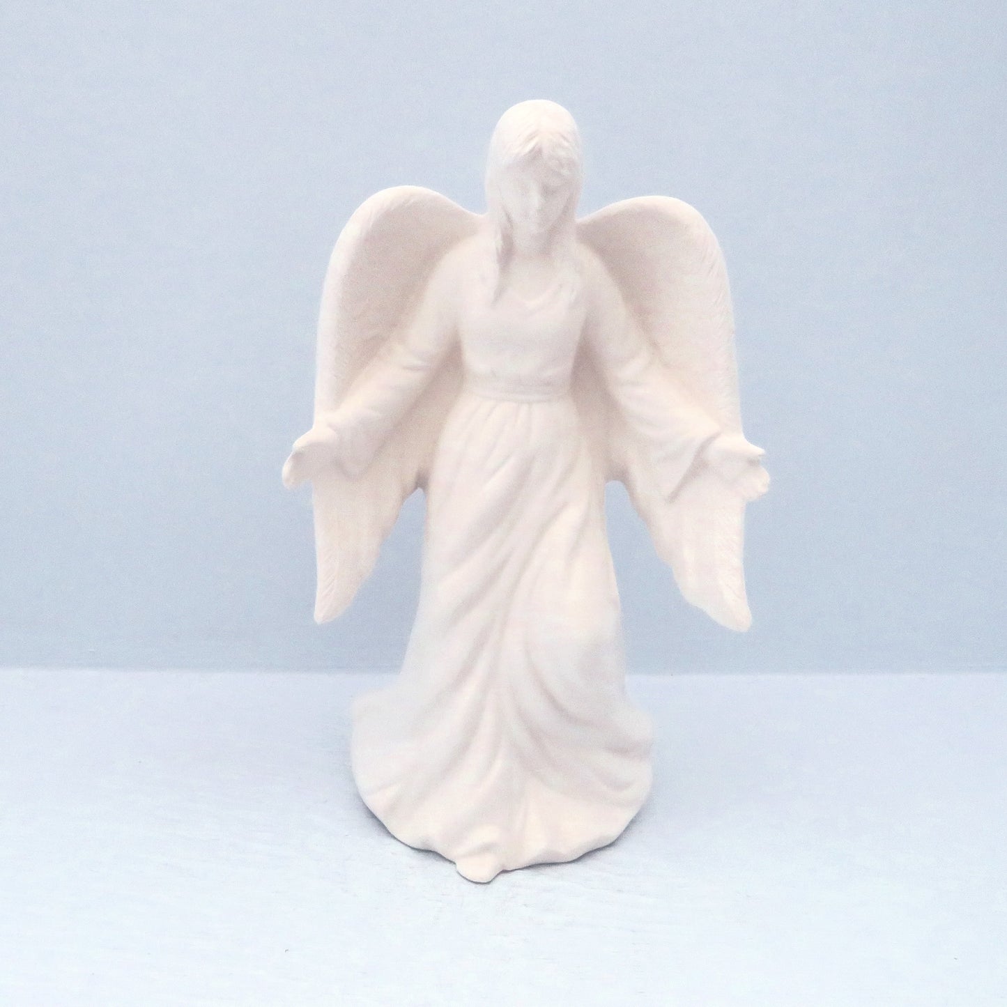 Ready to Paint Standing Ceramic Angel with Arms Outstretched, Angel Gift, Paintable Ceramics,
