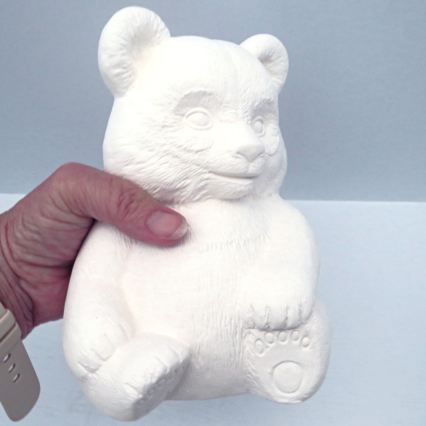 Handmade Ready to Paint Ceramic Panda Figurine, Unpainted Panda Statue, Paintable Ceramic Bisqueware, Panda Lover Gift, Panda Decor