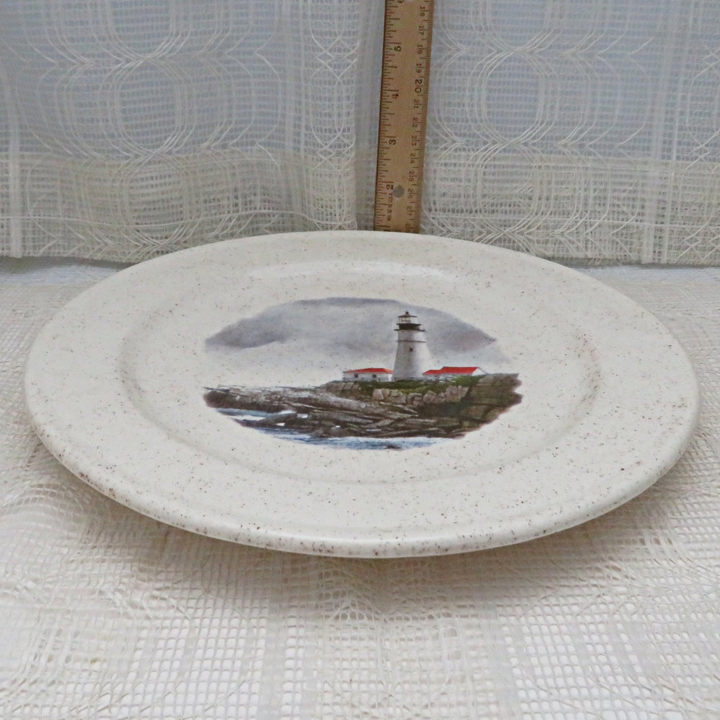 Handmade Ceramic Decorative Plate, Decorative Plate, Coastal Decor, Ceramic Plate with Lighthouse Decor, Decorative Dish, 11 Inch Plate
