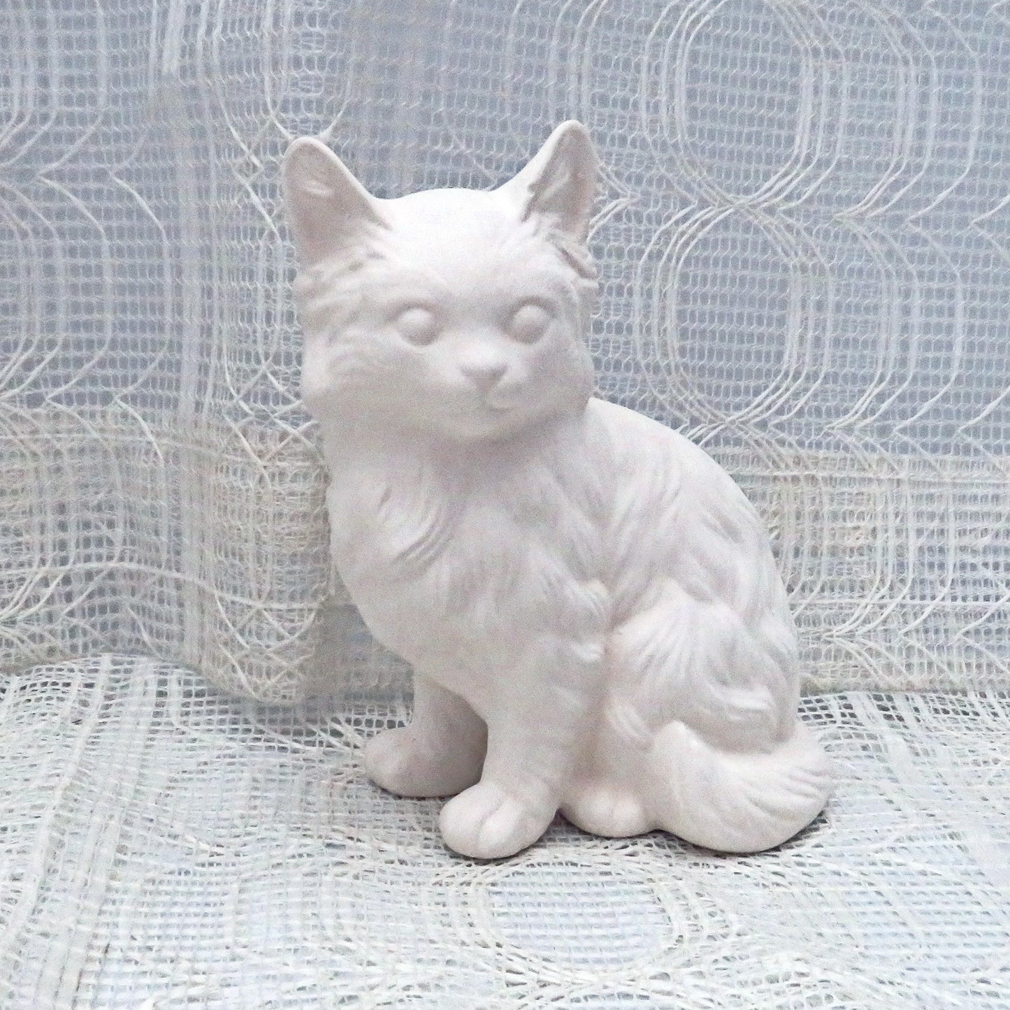 Unpainted Ceramic Bisque Cat Figurine, Ready to Paint Cat Statue, Bisqueware, Ceramics to Paint, Paintable Ceramics, Cat Lover Gift, Cat Decor
