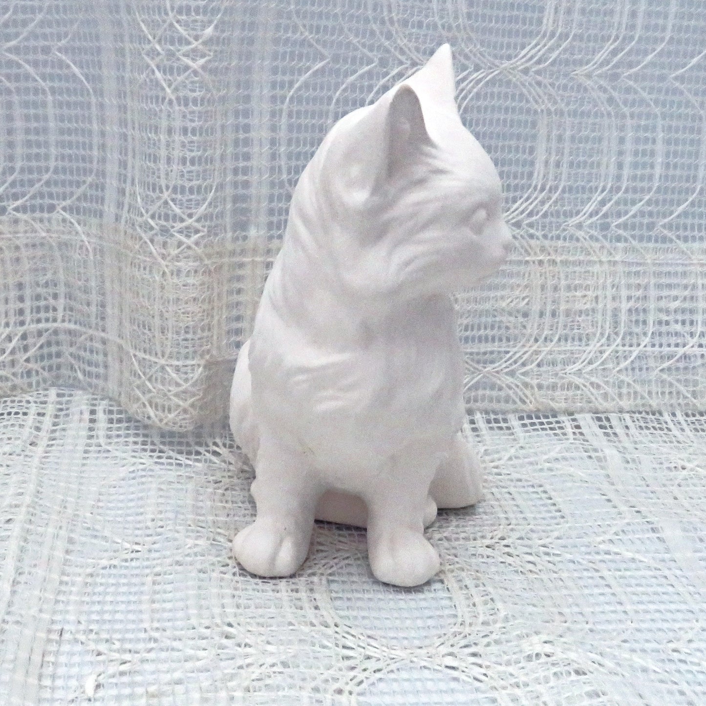 Unpainted Ceramic Bisque Cat Figurine, Ready to Paint Cat Statue, Bisqueware, Ceramics to Paint, Paintable Ceramics, Cat Lover Gift, Cat Decor