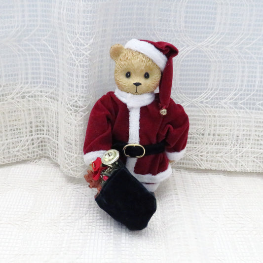 Vintage Santa Bear with Red Jacket and Bag of Toys