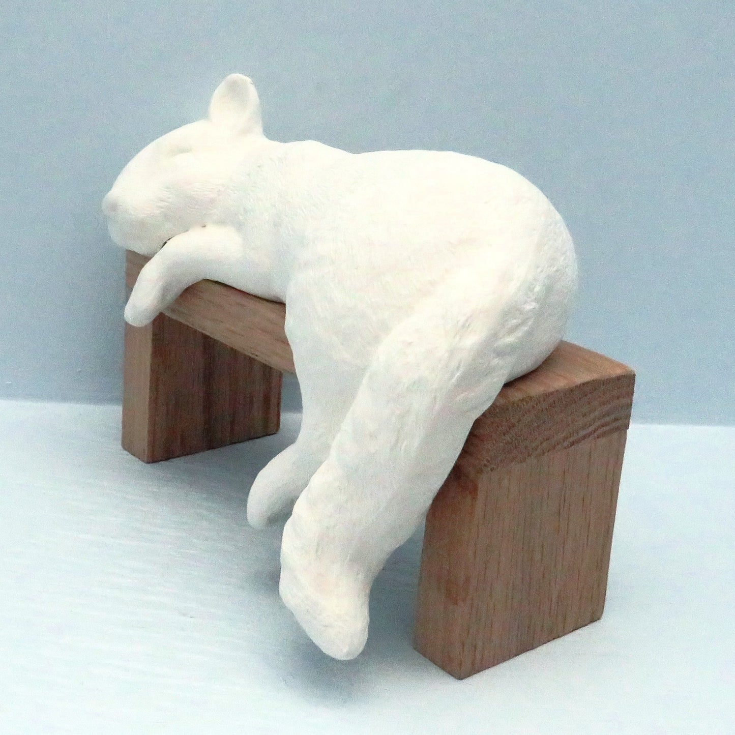 Handmade Unpainted Ceramic Bisque Sleepy Shelf Squirrel Statue, Woodland Ceramics to Paint, Ready to Paint Squirrel Figurine, Squirrel Gift