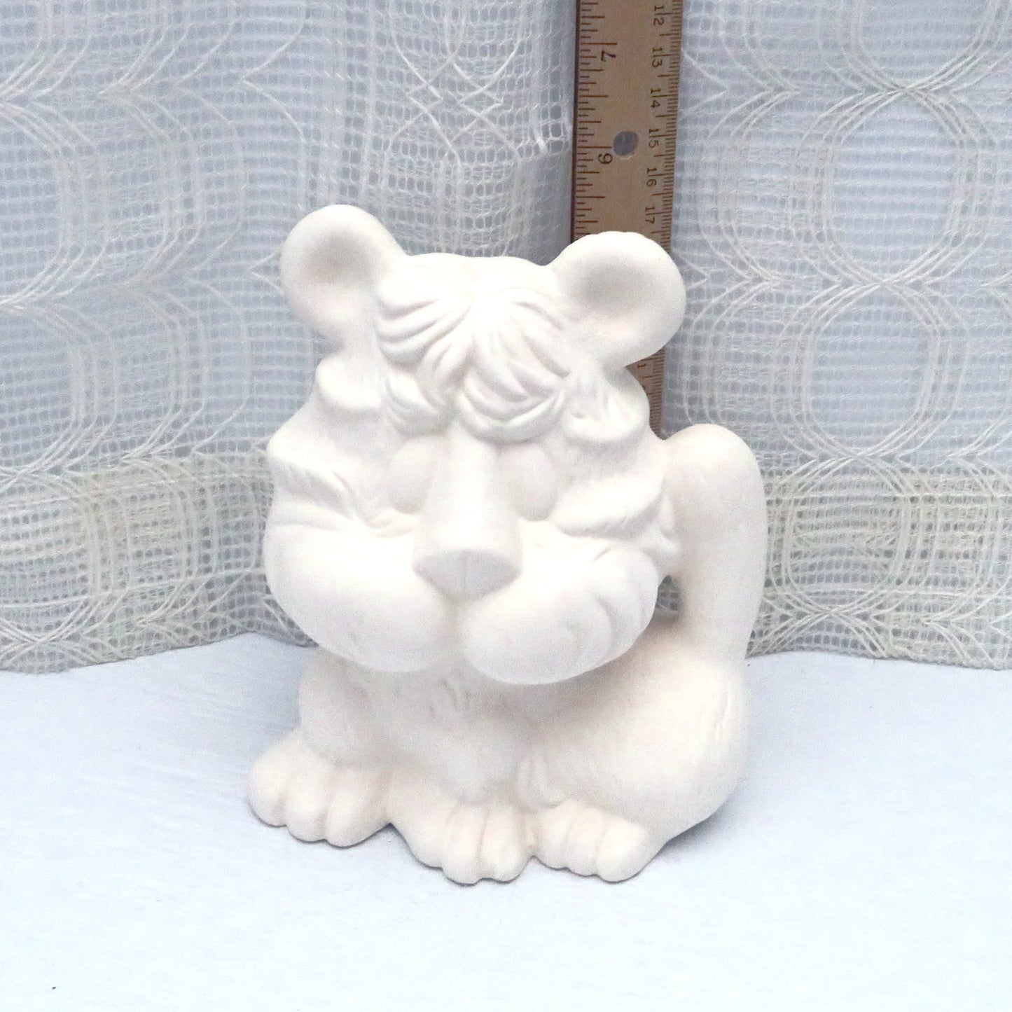 Handmade Ready to Paint Ceramic Bisque Tiger Figurine, Unpainted Tiger Statue, Ceramics to Paint, Paintable Ceramics,Tiger Decor