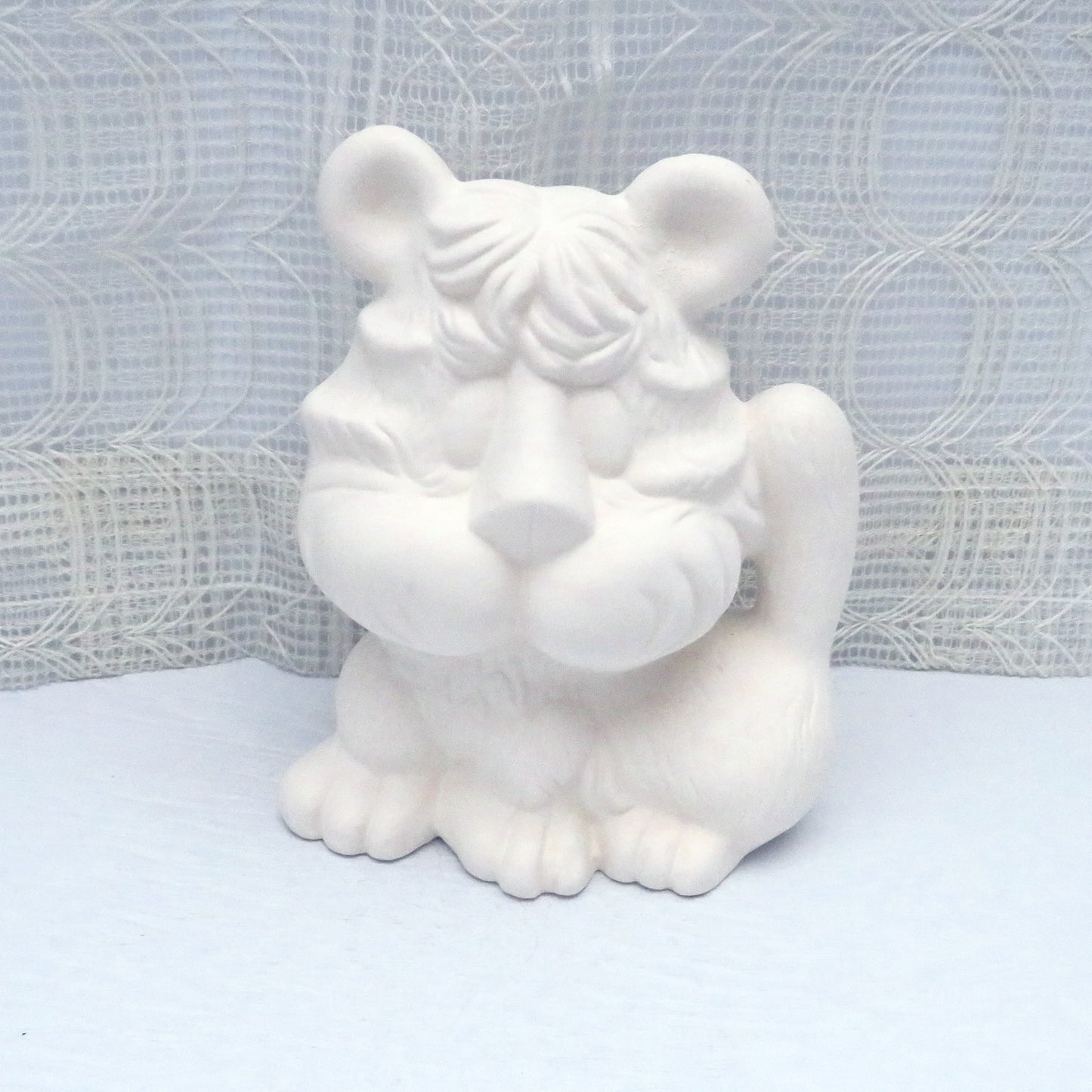 Handmade Ready to Paint Ceramic Bisque Tiger Figurine, Unpainted Tiger Statue, Ceramics to Paint, Paintable Ceramics,Tiger Decor