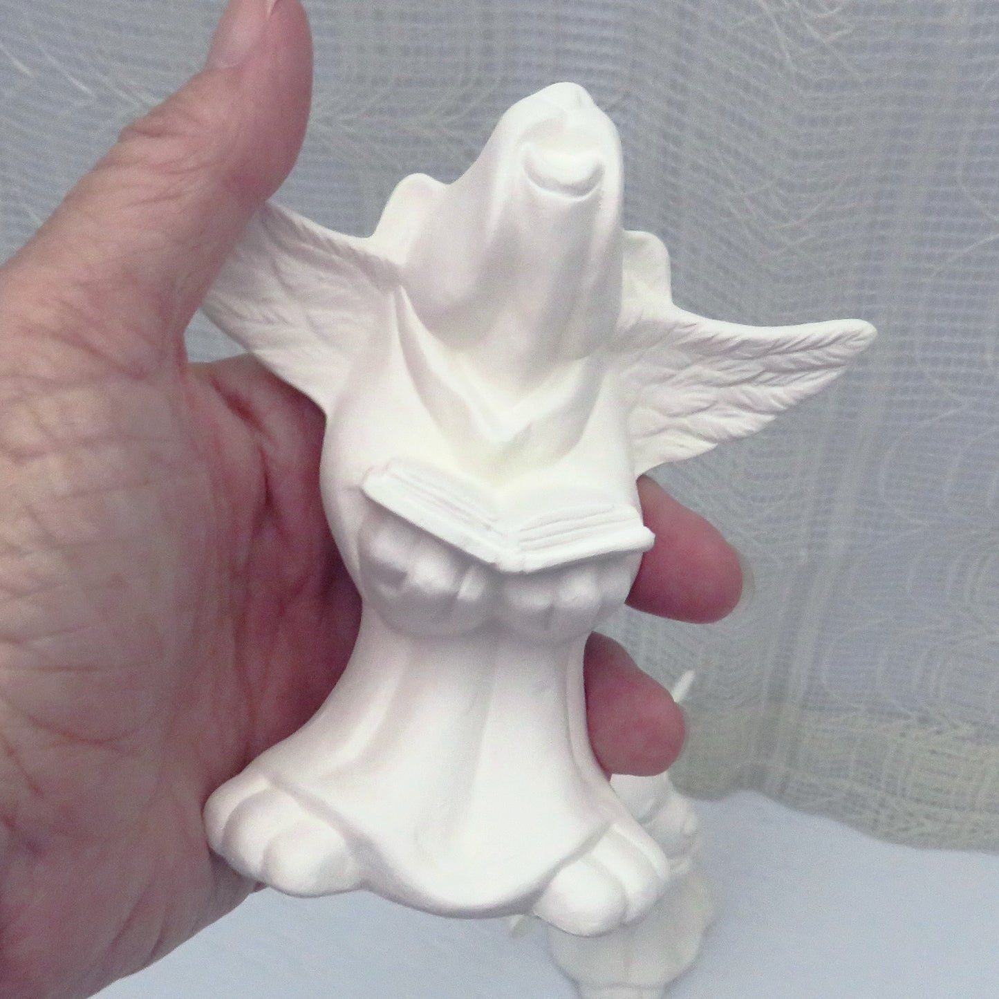 Handmade Set of Two Ready to Paint Ceramic Dog Angel Figurines/ Unpainted Ceramics / Ceramic Bisque / Ceramics to Paint  / Angel Figurines