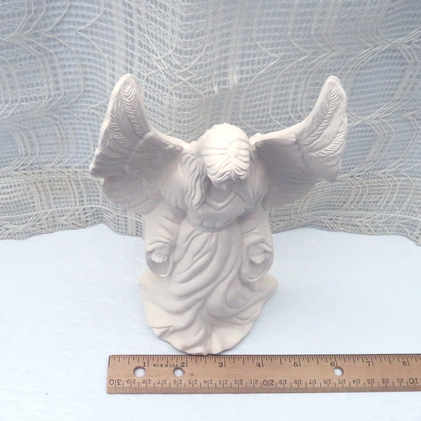 Handmade Ceramic Standing Angel Figurine, Unpainted Ceramic Bisque Angel Statue, Ready to Paint Ceramics, Angel Gift
