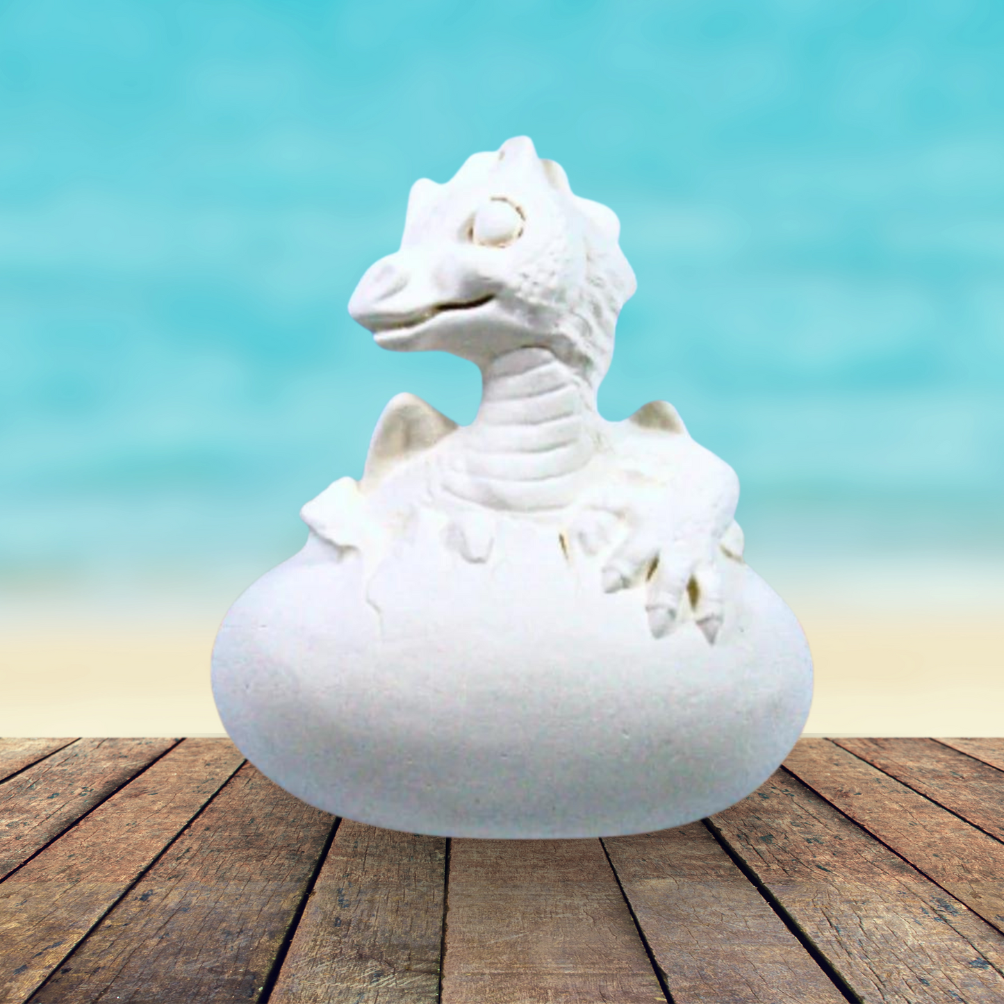 Handmade Unpainted Ceramic Baby Dragon with Egg Figurine, Paintable Baby Dragon Statue, Dragon Decor, Dragon Gift