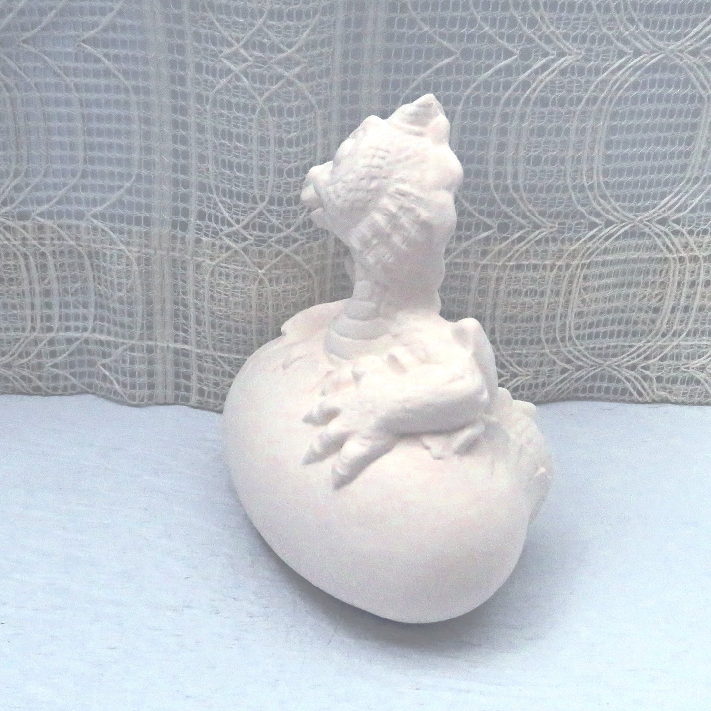 Handmade Unpainted Ceramic Baby Dragon with Egg Figurine, Paintable Baby Dragon Statue, Dragon Decor, Dragon Gift