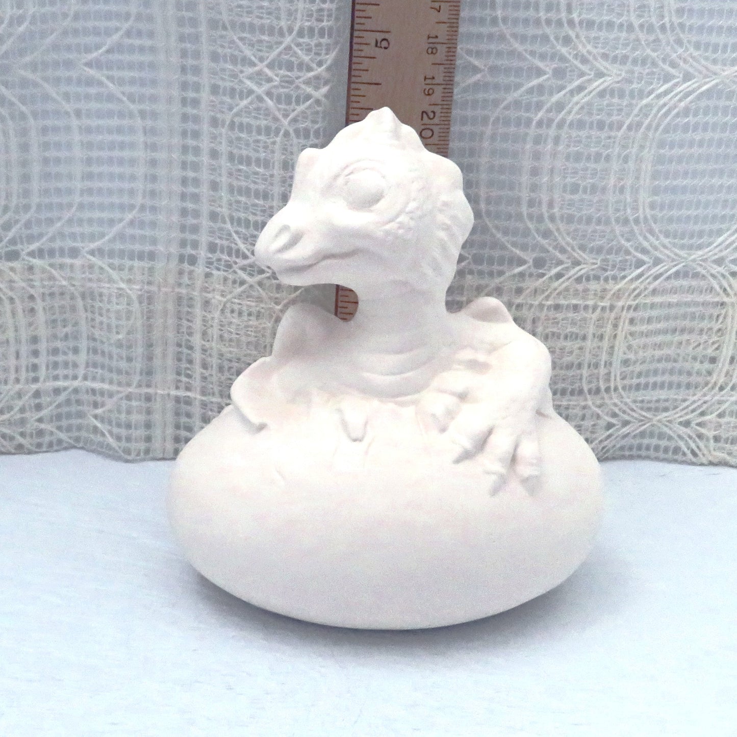Handmade Unpainted Ceramic Baby Dragon with Egg Figurine, Paintable Baby Dragon Statue, Dragon Decor, Dragon Gift