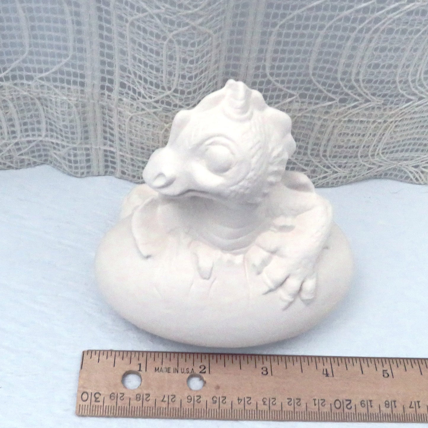 Handmade Unpainted Ceramic Baby Dragon with Egg Figurine, Paintable Baby Dragon Statue, Dragon Decor, Dragon Gift