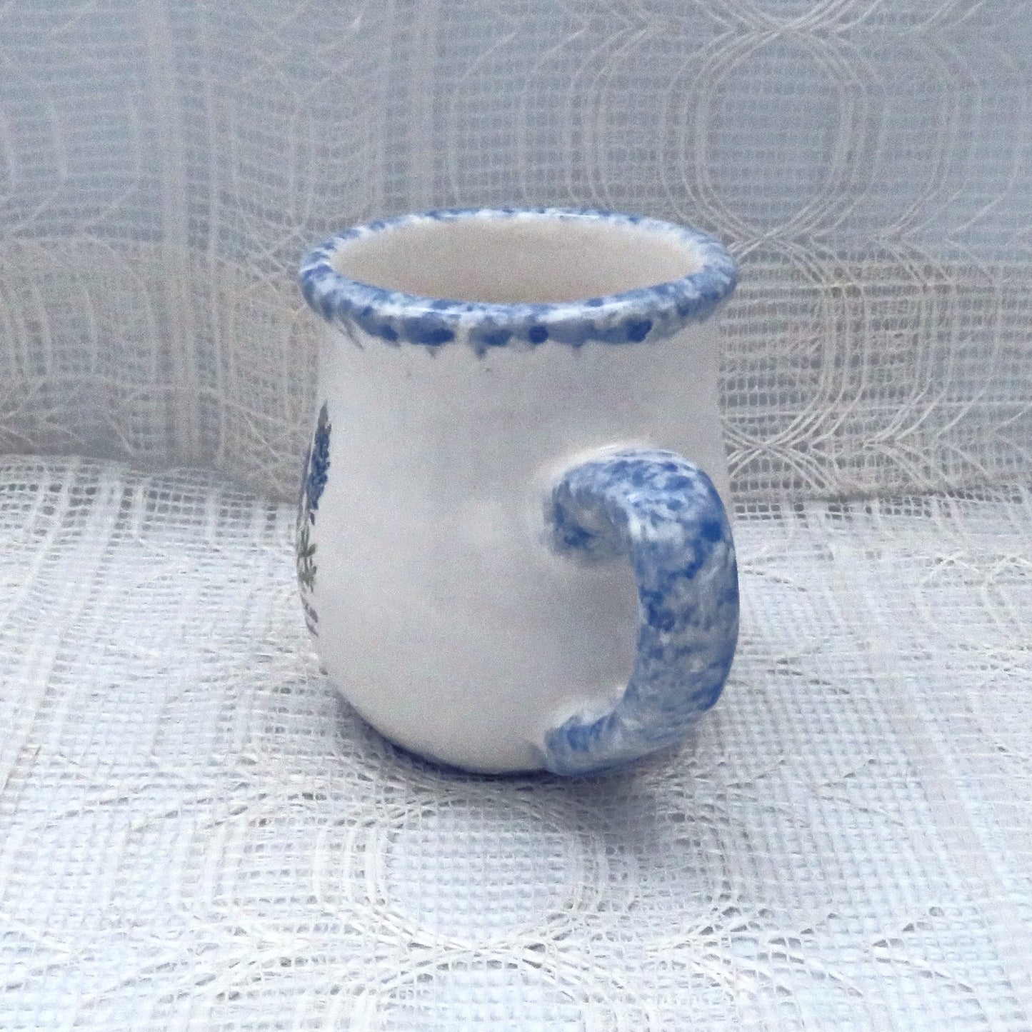 Handmade Ceramic Coffee Mug, Coffee Cup, Tea Cup, Bluebonnet Mug, Floral Cup, Texas Decor, Made in Texas, Texas Gift, White and Blue Cup