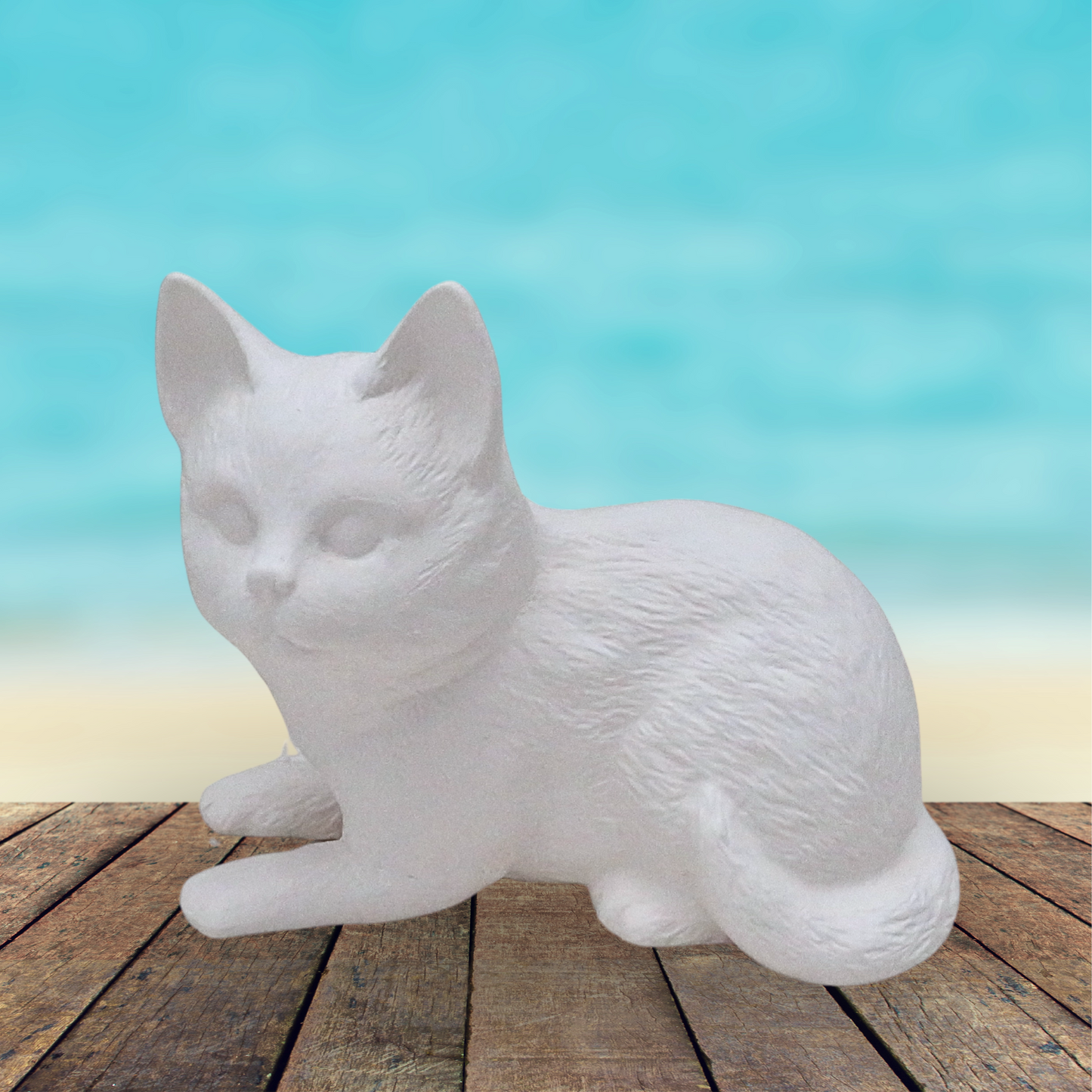 Ready to Paint Ceramic Bisque Cat Figurine / Ceramics to Paint / Paintable Cat Statue / Cat Decor / Cat Gift / Cat Mom / Unpainted Bisque