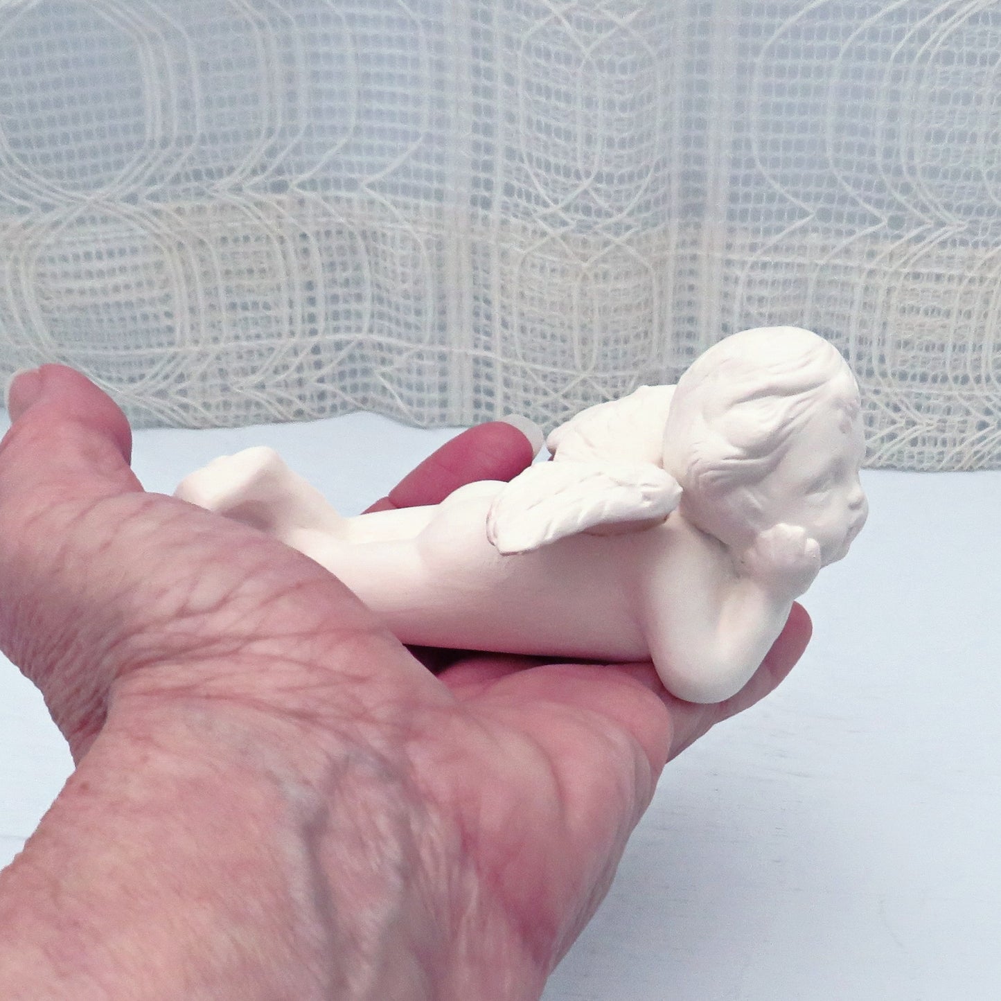Unpainted Ceramic Angel / Ceramic Bisque / Ready to Paint  / Cherub Angel / Angel Figurine / Ceramic Angel Statue / Ceramics To Paint