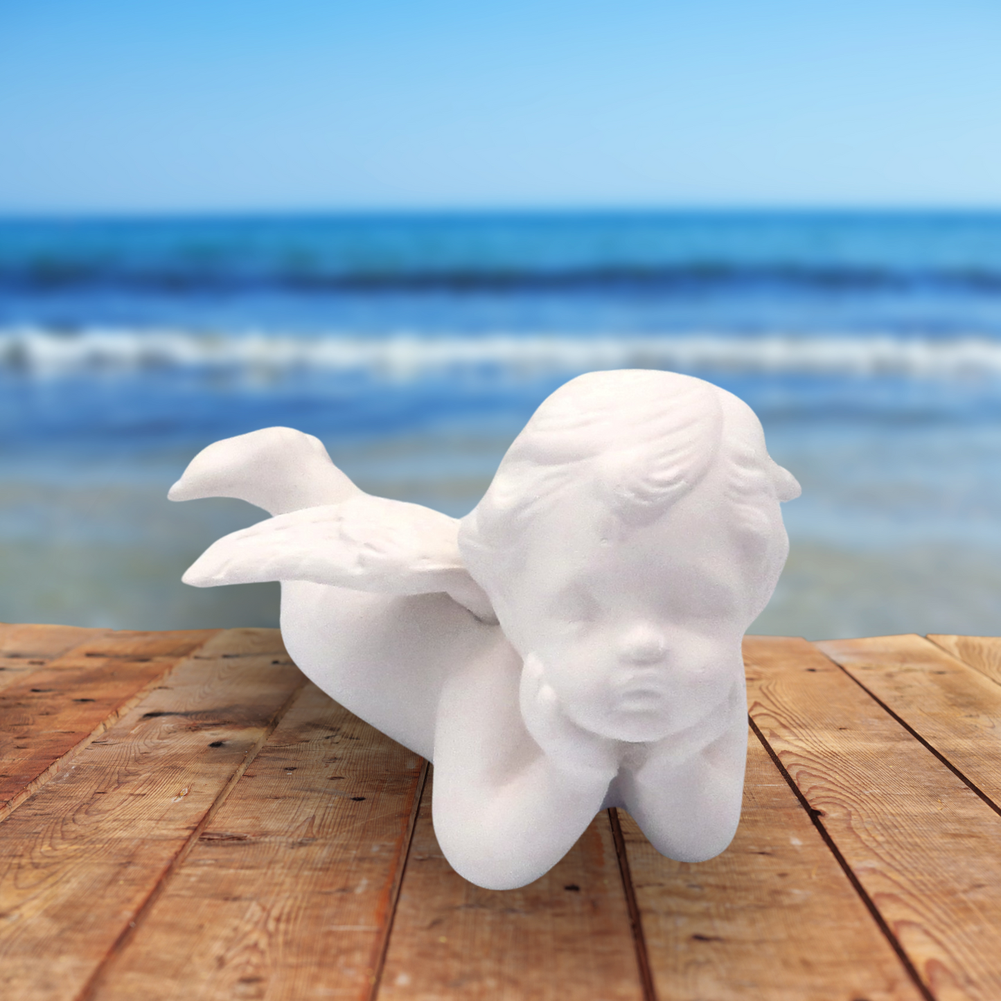 Unpainted Ceramic Angel / Ceramic Bisque / Ready to Paint  / Cherub Angel / Angel Figurine / Ceramic Angel Statue / Ceramics To Paint