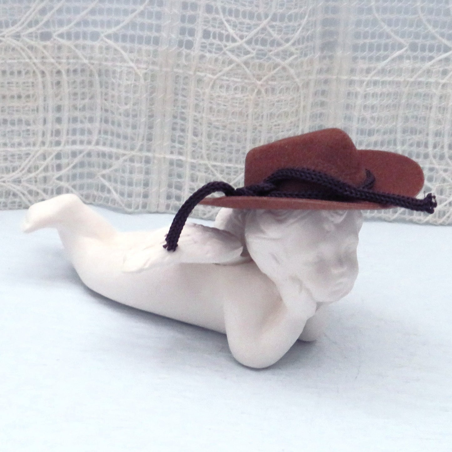 Miniature Brown Cowboy Hat Ornament for Ceramic Figurines
