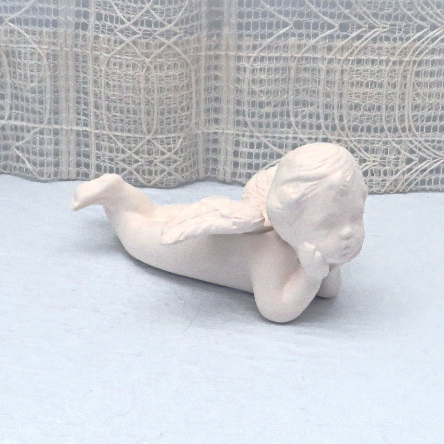Unpainted Ceramic Angel / Ceramic Bisque / Ready to Paint  / Cherub Angel / Angel Figurine / Ceramic Angel Statue / Ceramics To Paint