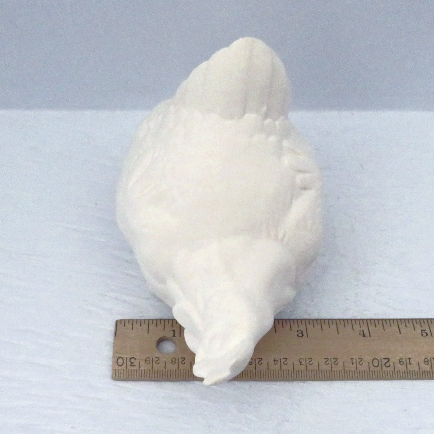 Handmade Unpainted Ceramic Chicken Figurine, Ready to Paint Hen Statue