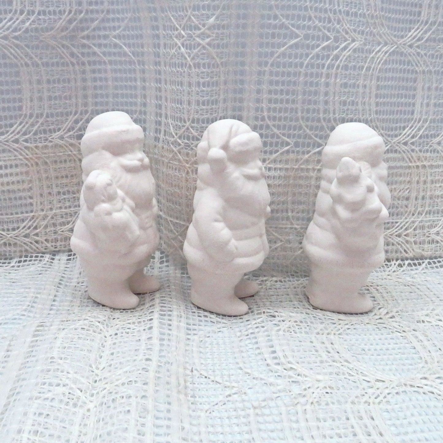 Ready To Paint Ceramic Santa Figurines, Small Santa Statues, Unpainted Bisque Santa Figures, Ceramics to Paint, Paint It Yourself