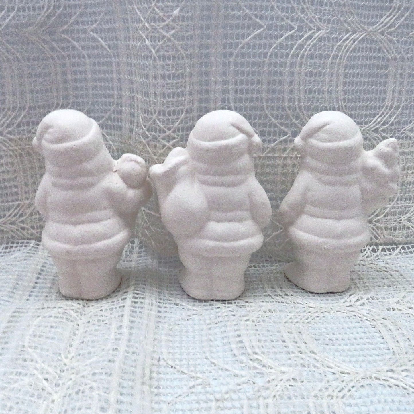 Ready To Paint Ceramic Santa Figurines, Small Santa Statues, Unpainted Bisque Santa Figures, Ceramics to Paint, Paint It Yourself