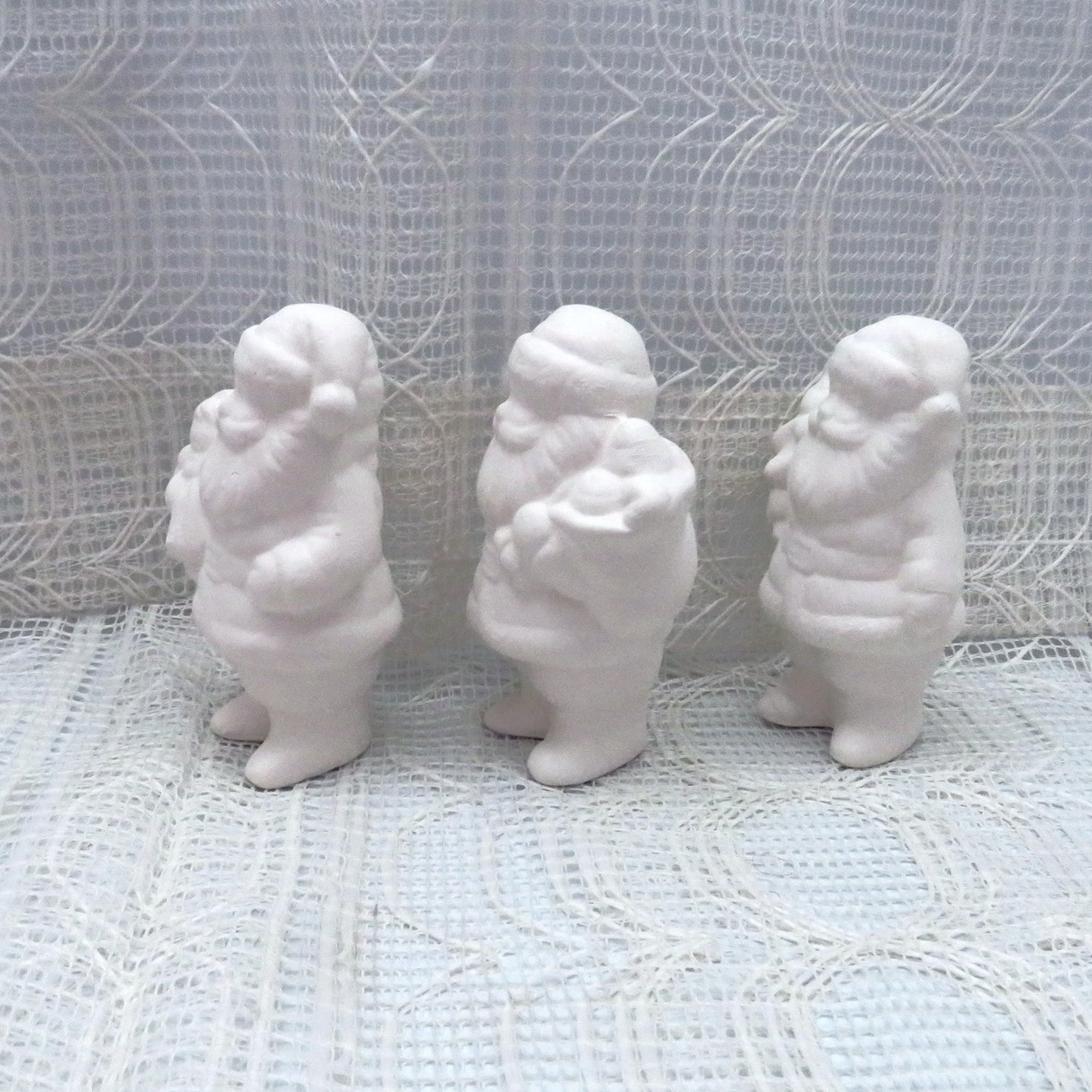 Ready To Paint Ceramic Santa Figurines, Small Santa Statues, Unpainted Bisque Santa Figures, Ceramics to Paint, Paint It Yourself