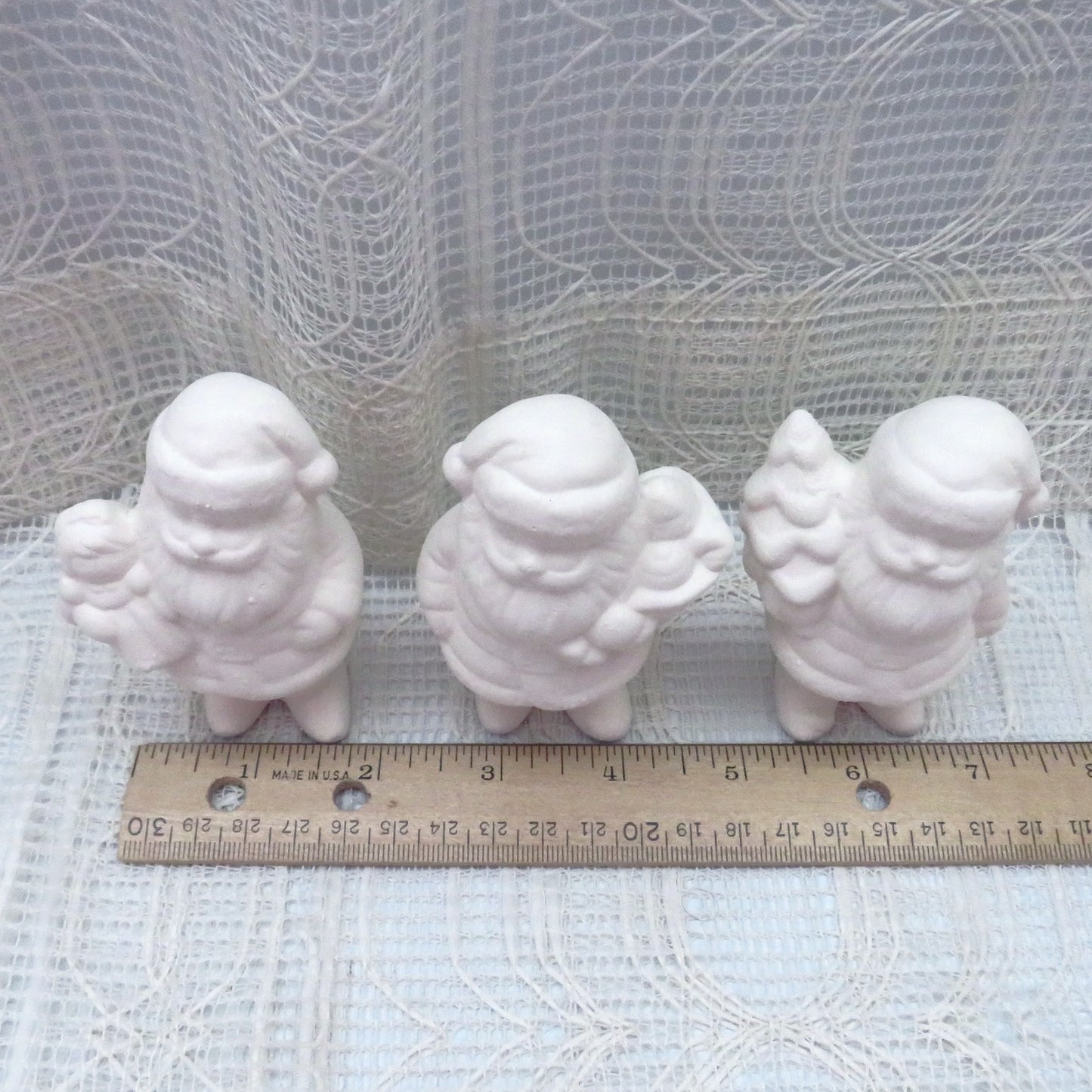 Ready To Paint Ceramic Santa Figurines, Small Santa Statues, Unpainted Bisque Santa Figures, Ceramics to Paint, Paint It Yourself