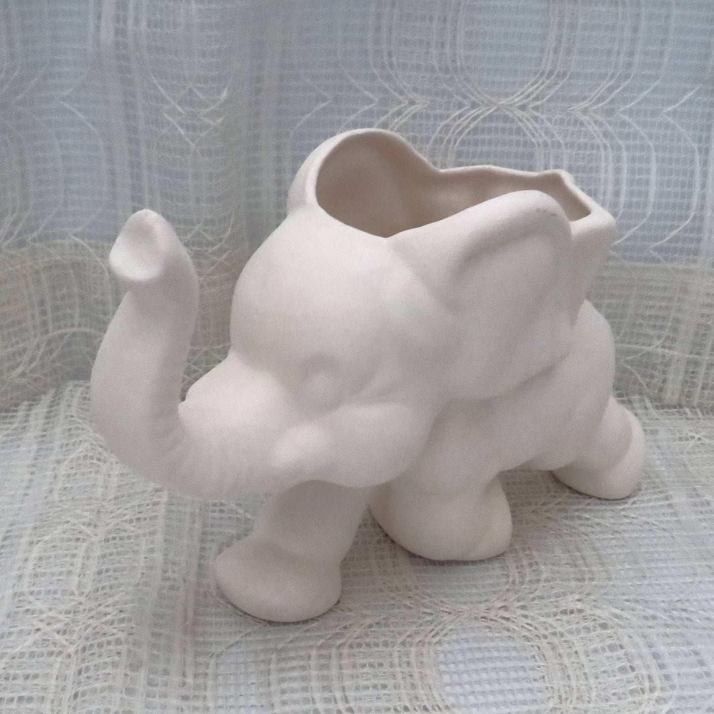Ready to Paint Handmade Ceramic Bisque Elephant Pot Figurine / Elephant Decor / Elephant Gift / Paintable Ceramics / DIY Ceramics