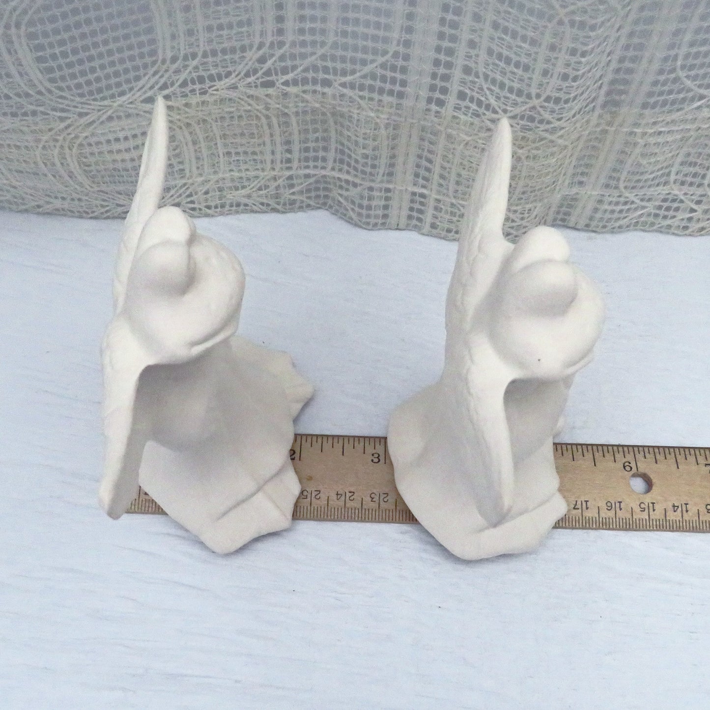 Unpainted Ceramic Bisque Frog Angel Figurines, Ready to Paint Ceramic Frog Figurines