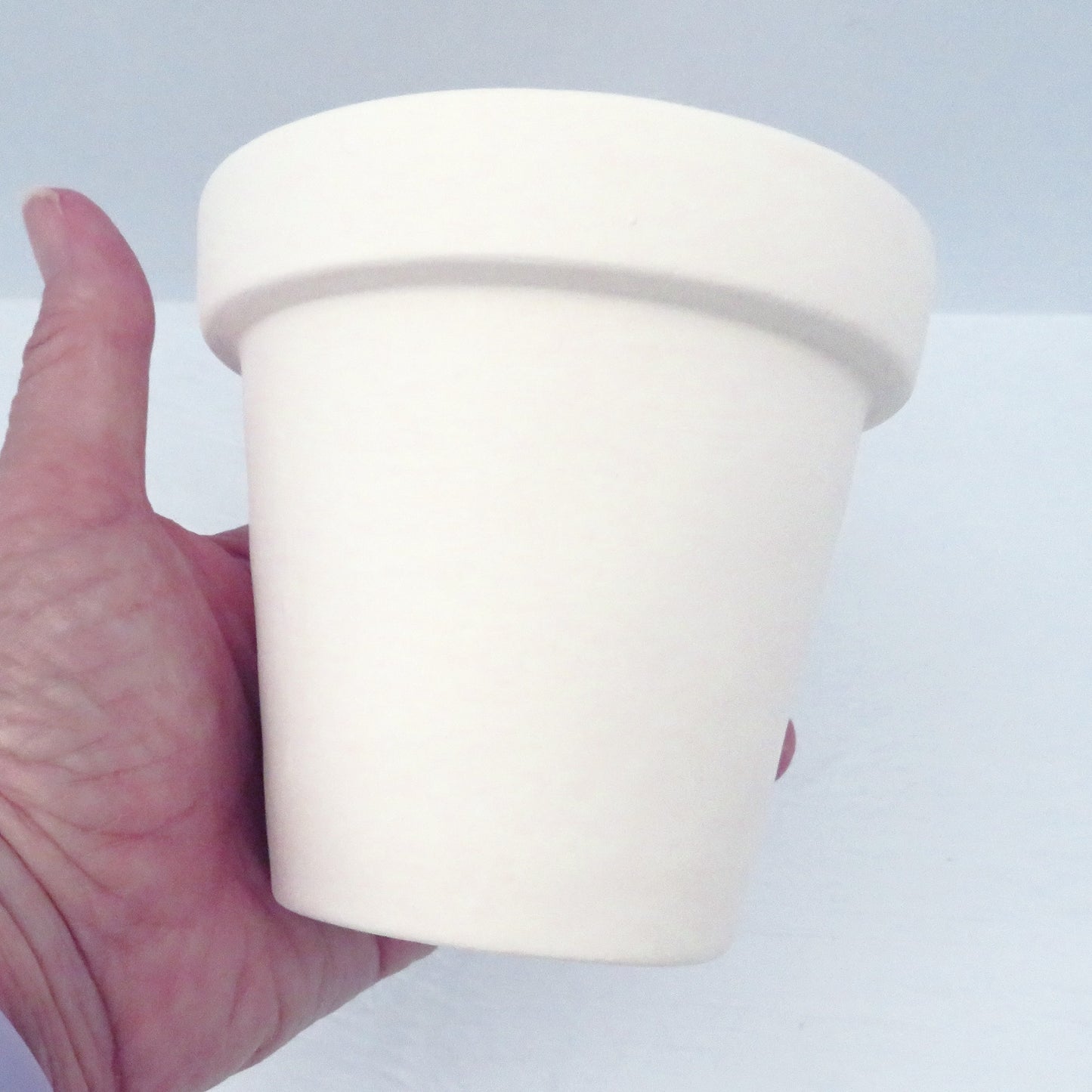 Unpainted Ceramic Pot, Handmade Ready to Paint Ceramic Planter and Saucer, Garden Lover Gift