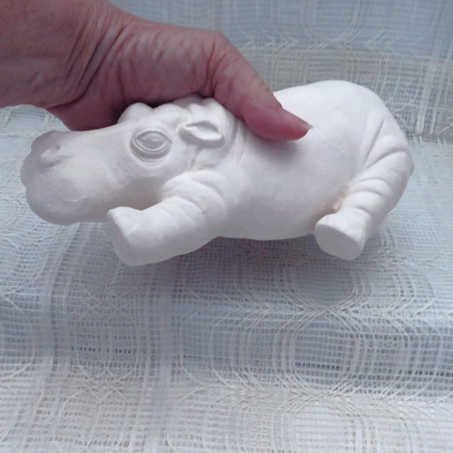 Unpainted Ceramic Hippo Figurine / Bisqueware / Ceramics to Paint / Paintable Ceramics / Hippo Statue / Hippo Decor / Ready to Paint