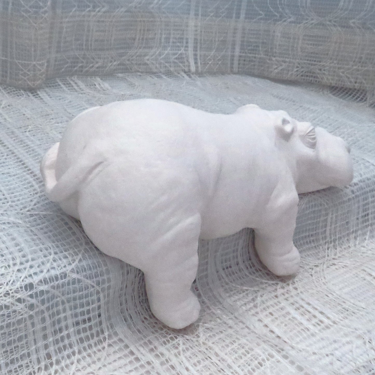 Unpainted Ceramic Hippo Figurine / Bisqueware / Ceramics to Paint / Paintable Ceramics / Hippo Statue / Hippo Decor / Ready to Paint