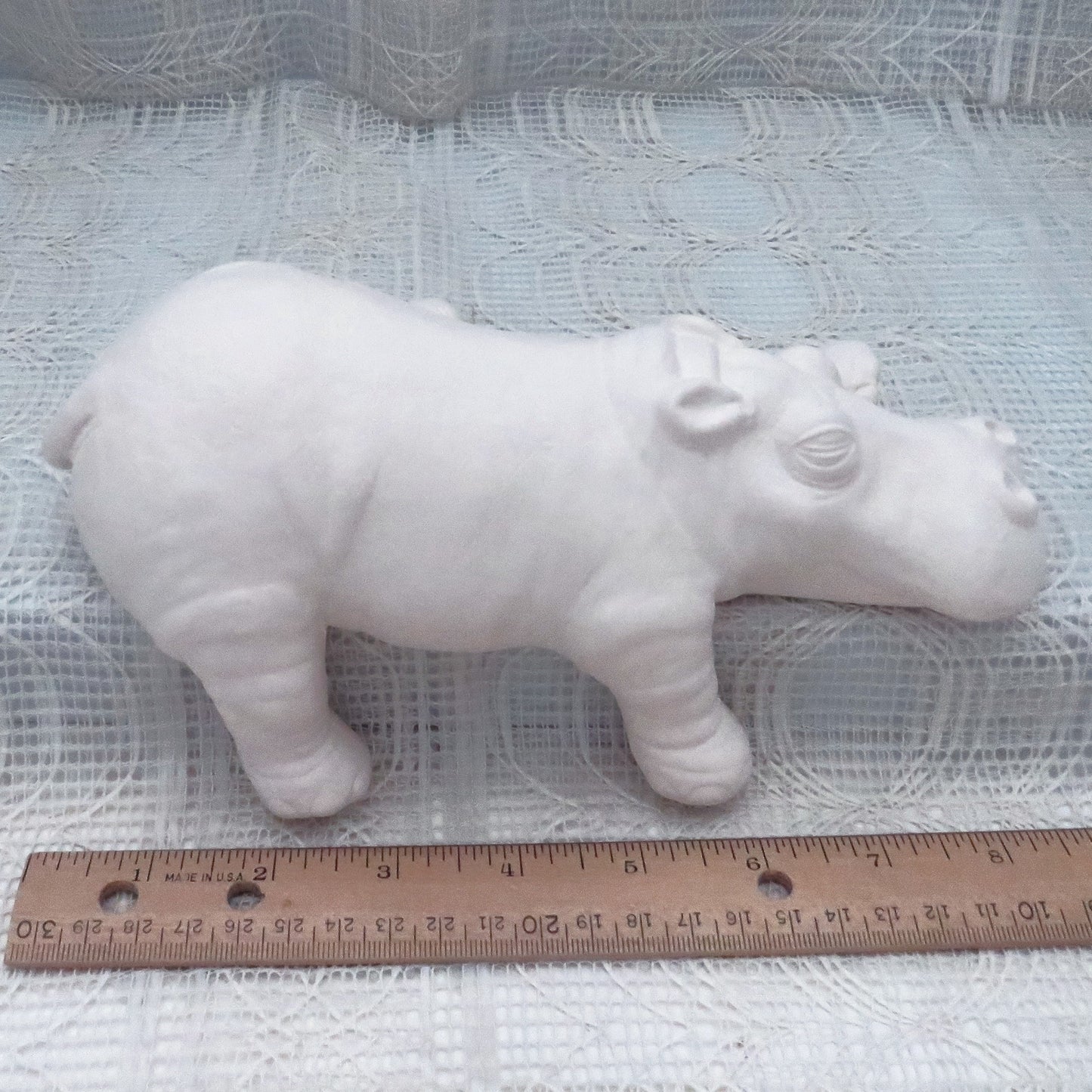 Unpainted Ceramic Hippo Figurine / Bisqueware / Ceramics to Paint / Paintable Ceramics / Hippo Statue / Hippo Decor / Ready to Paint