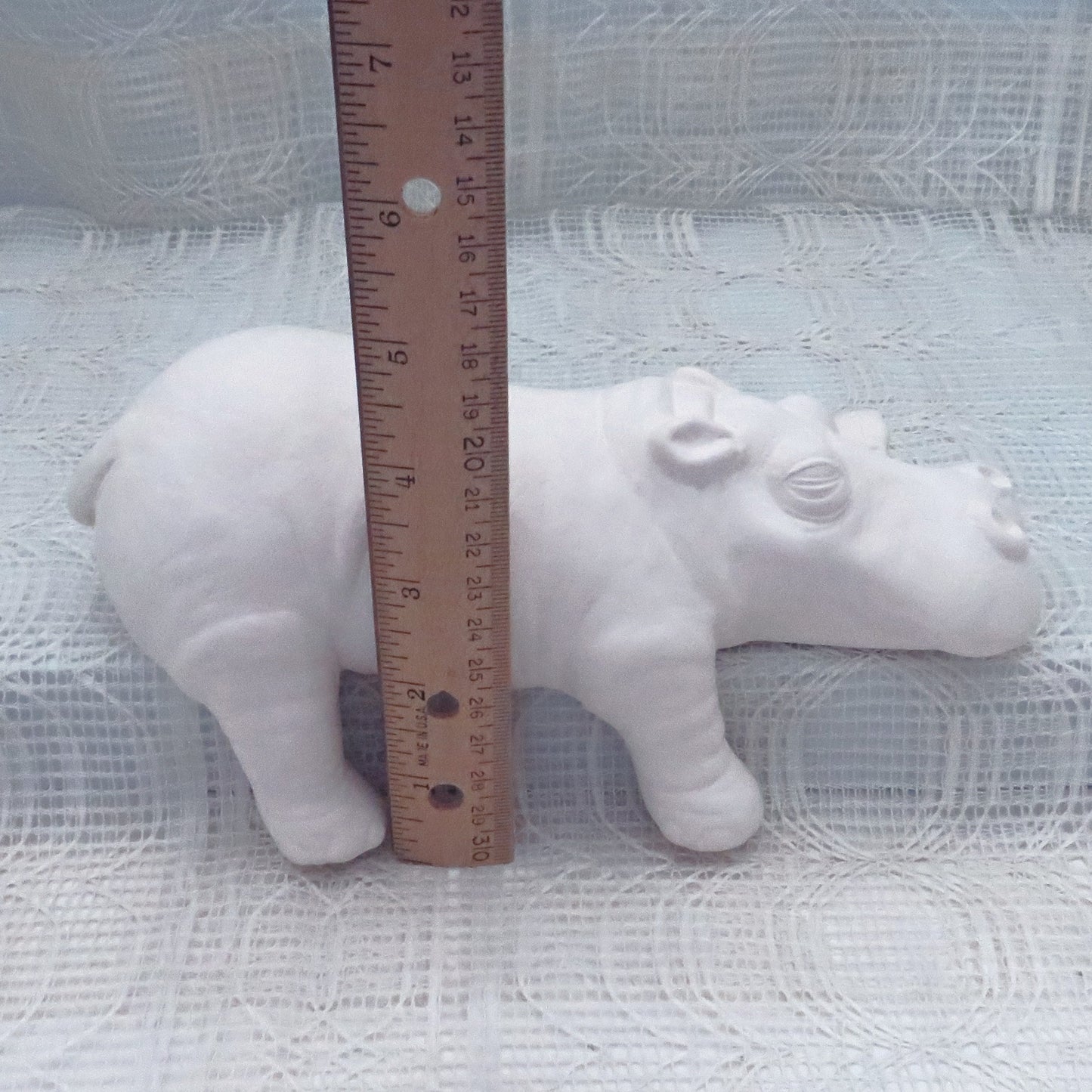 Unpainted Ceramic Hippo Figurine / Bisqueware / Ceramics to Paint / Paintable Ceramics / Hippo Statue / Hippo Decor / Ready to Paint