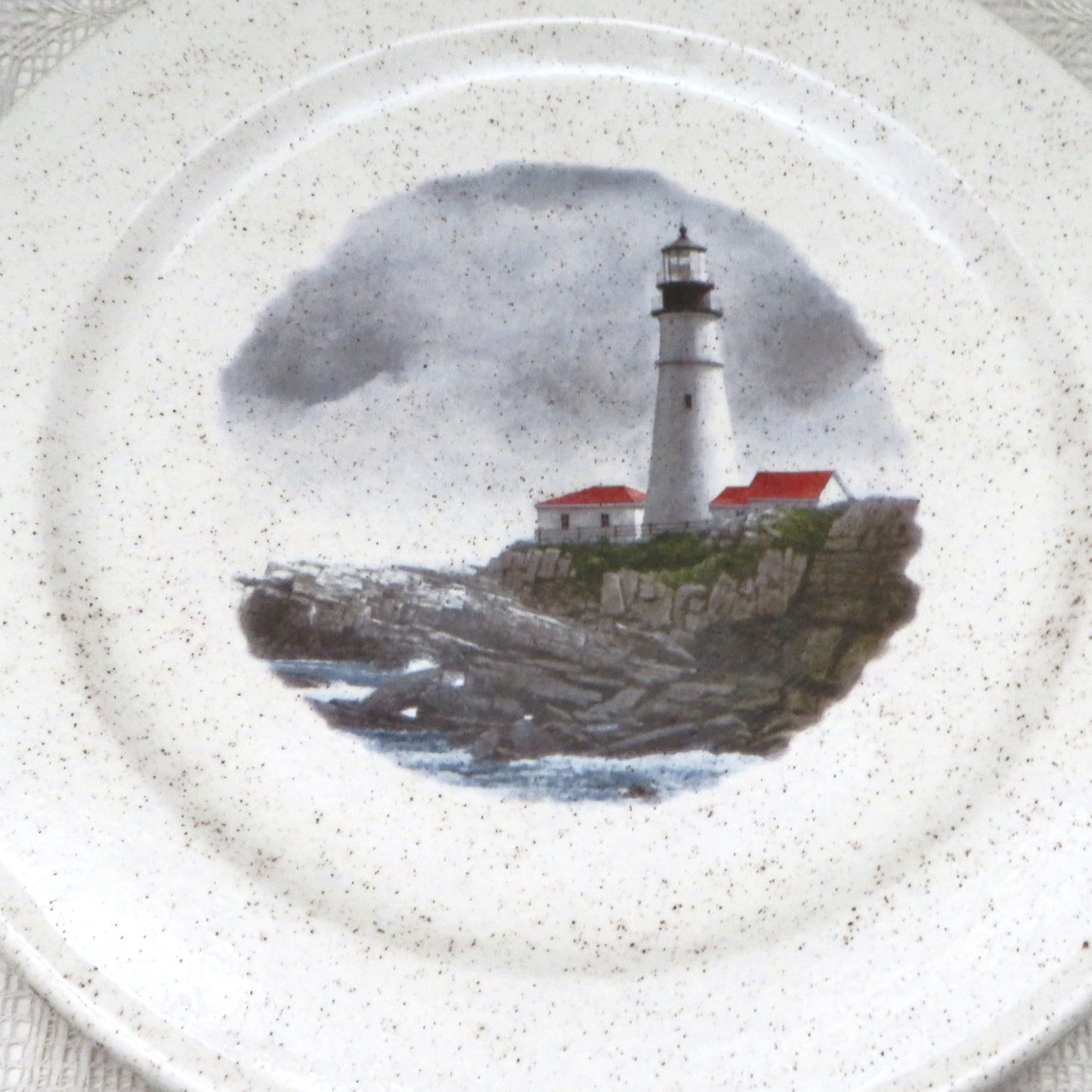 Handmade Ceramic Decorative Plate, Decorative Plate, Coastal Decor, Ceramic Plate with Lighthouse Decor, Decorative Dish, 11 Inch Plate