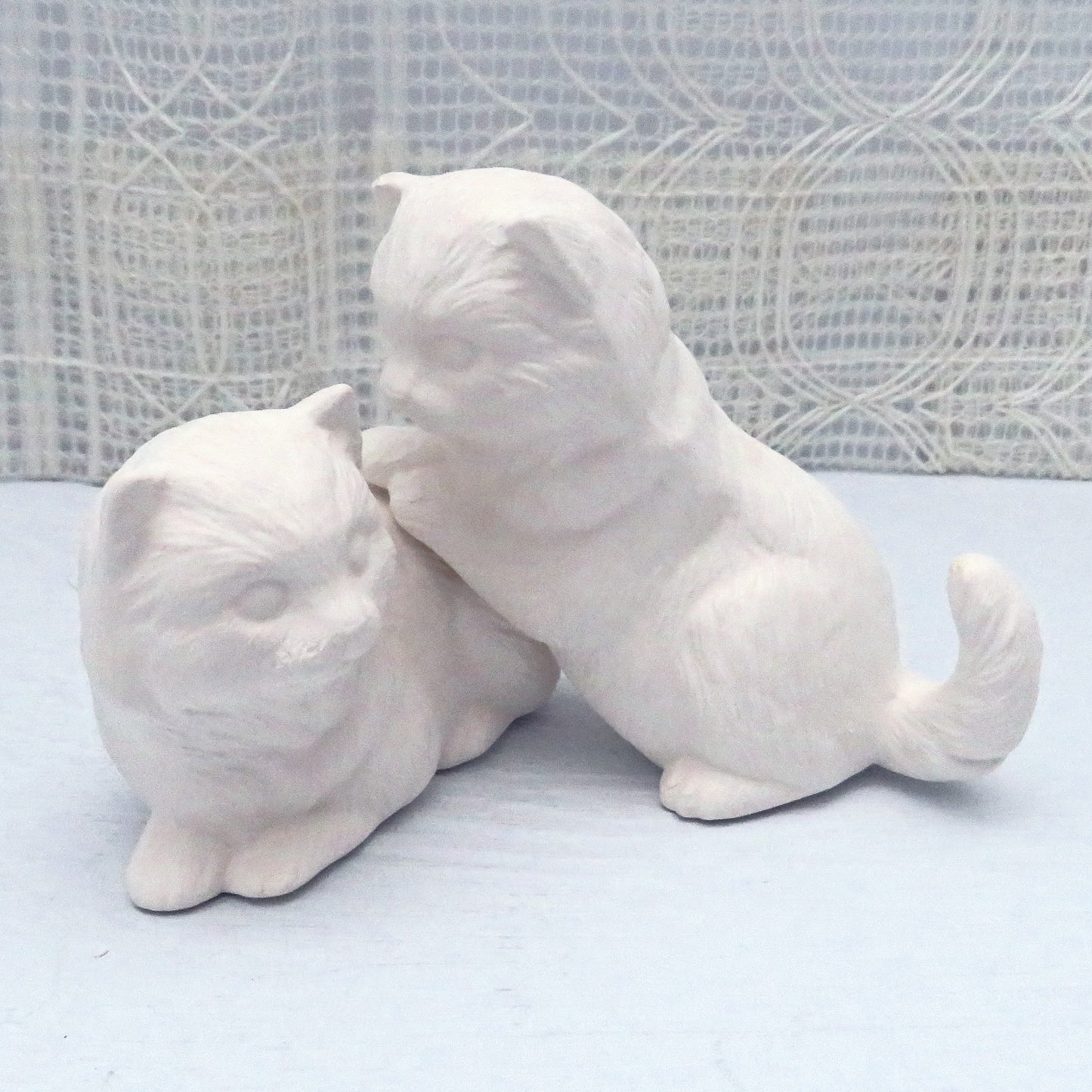 Handmade Ready to Paint Ceramic Cat Figurine / Cat Statue / Ceramics to Paint / Bisque Ware / Ceramic Bisque / Paintable Ceramics /Cat Gift
