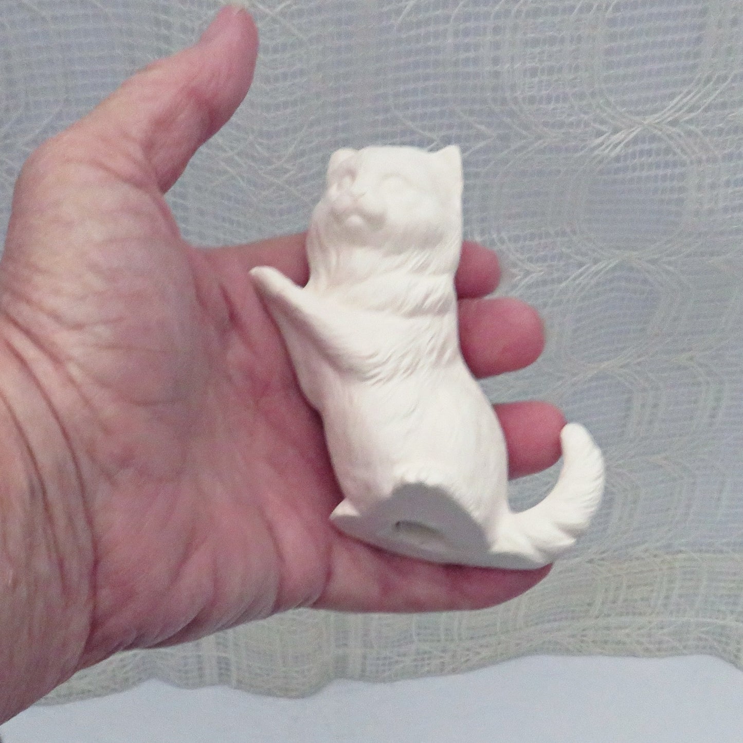 Handmade Ready to Paint Ceramic Cat Figurine / Cat Statue / Ceramics to Paint / Bisque Ware / Ceramic Bisque / Paintable Ceramics /Cat Gift