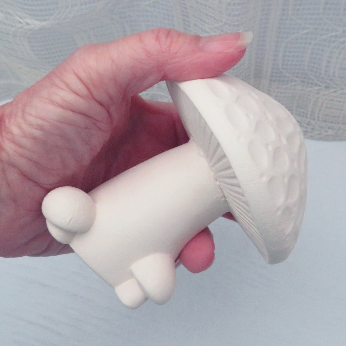Handmade Ready to Paint Ceramic Mushroom Figurine, Ceramics to Paint, Paintable Ceramic Mushroom Statue, Housewarming Gift