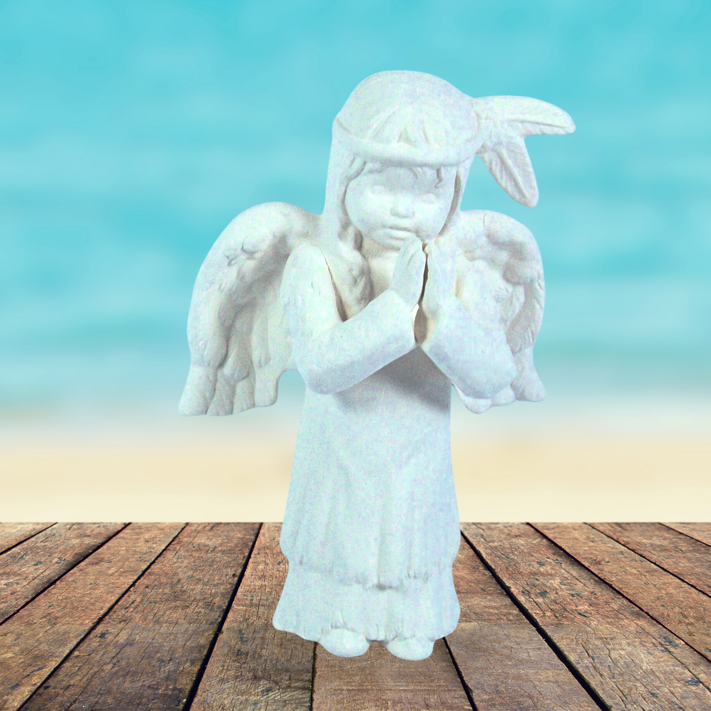 Handmade Unpainted Ceramic Angel Figurine / Native American Style Angel Statue / Ceramics to Paint / Paintable Ceramics / Paint It Yourself