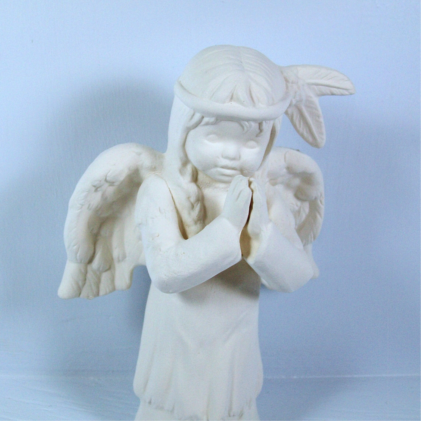 Handmade Unpainted Ceramic Angel Figurine / Native American Style Angel Statue / Ceramics to Paint / Paintable Ceramics / Paint It Yourself