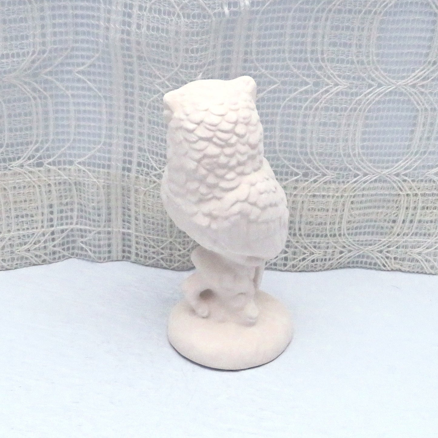 Unpainted Ceramic Bisque Owl Figurine, Ceramics to Paint, Ready to Paint Owl Statue, Owl Decor, Owl Gift