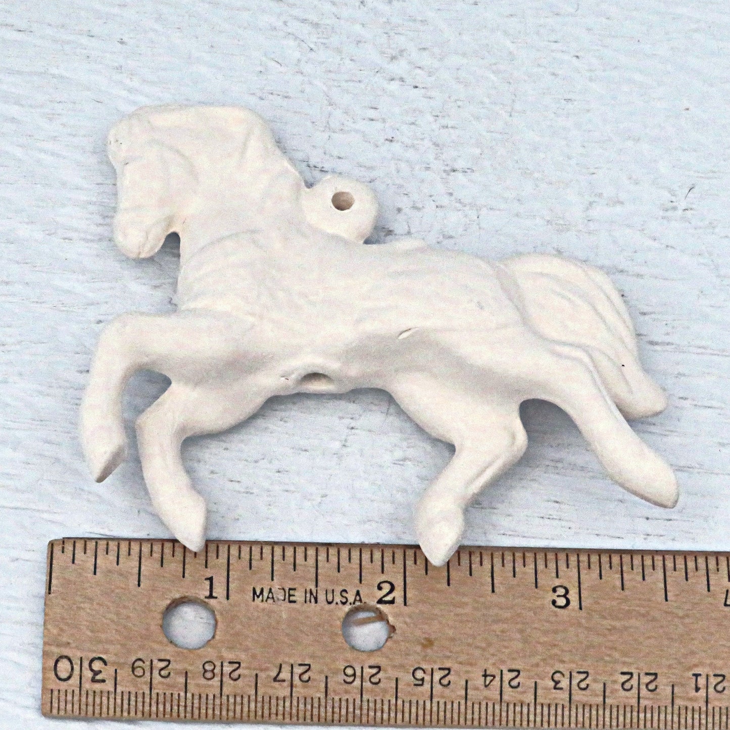 Handmade Paintable Ceramic Prancing Carousel Horse Figurine, Carousel Horse Ornament