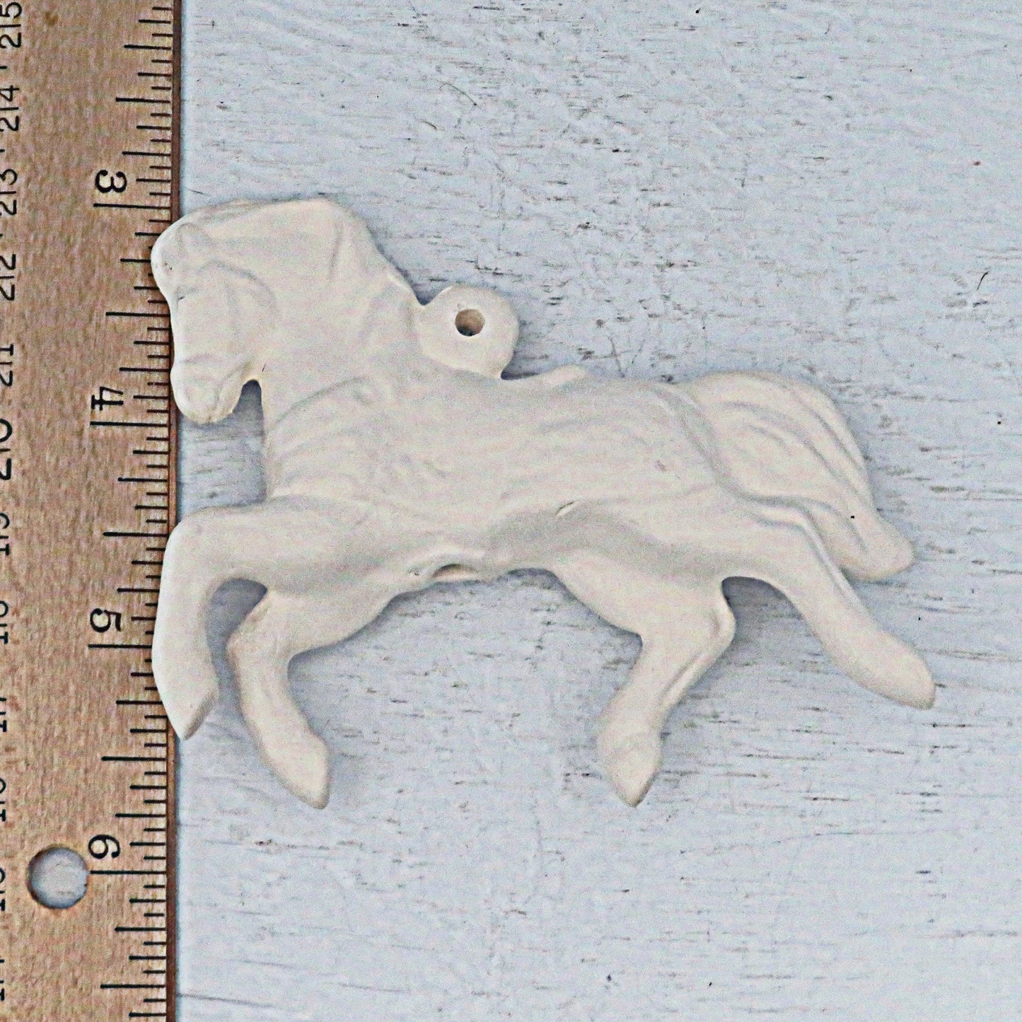 Handmade Paintable Ceramic Prancing Carousel Horse Figurine, Carousel Horse Ornament