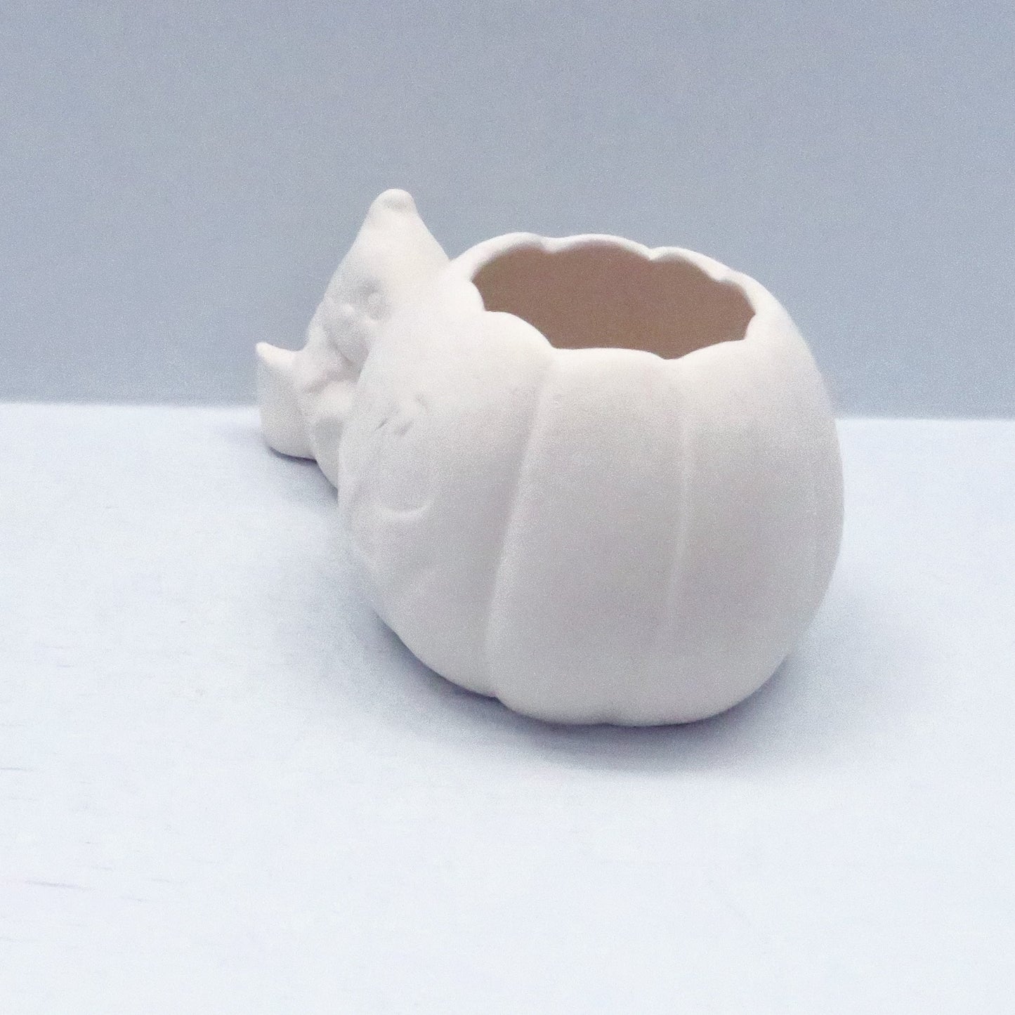 Unpainted Ceramic Bisque Pumpkin and Ghost for Halloween Decor